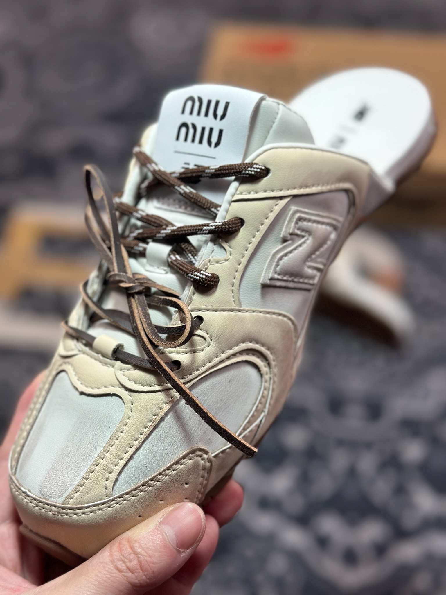 B0220  缪缪Miu Miu x NB新百伦New Balance 530 SL Faded Suede Mules系列穆勒风低帮经典复古休闲半拖运动鞋鞋