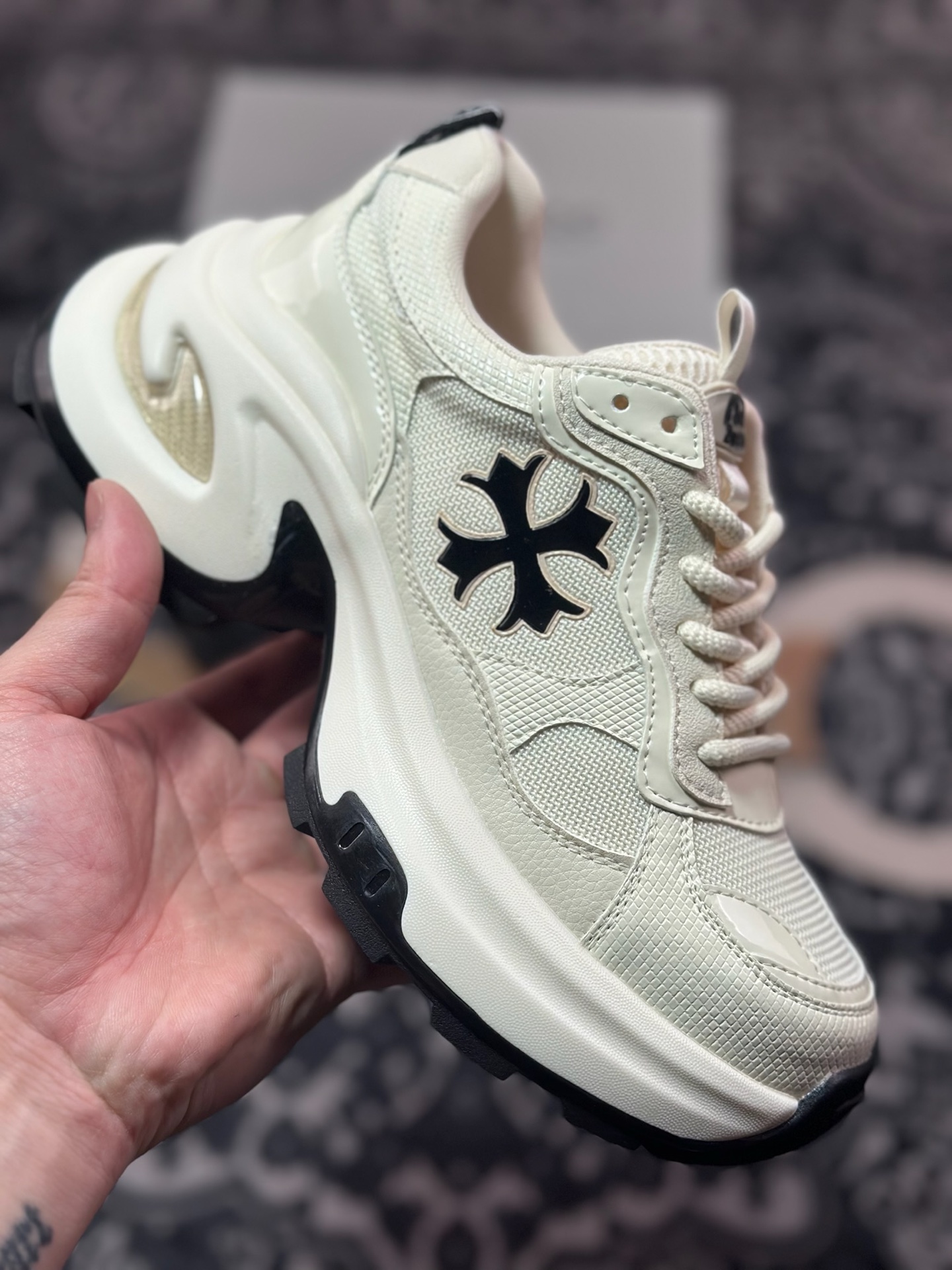 A9220  新货GG-CC Chunky Low 克罗心十字架 2025 GGCC 低帮复古厚底增高老爹鞋
