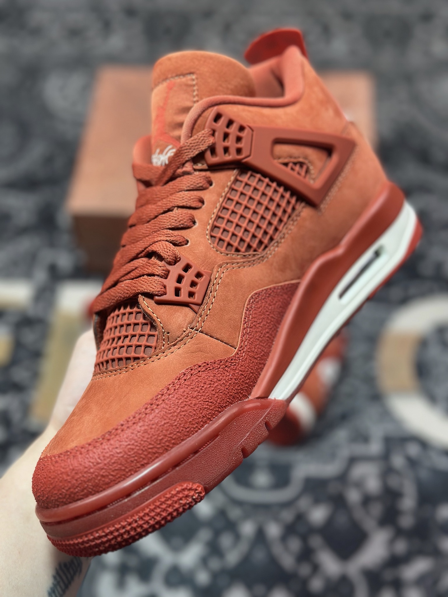 D5500   优选 原装级别# Nigel Sylvester x Air Jordan 4 ”Brick by Brick” 红砖  HF4340-800