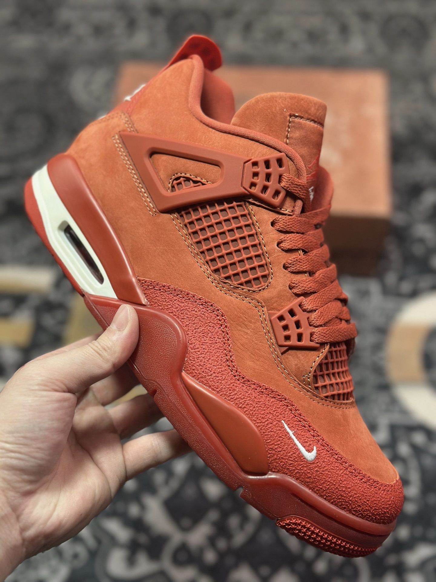 D5500   优选 原装级别# Nigel Sylvester x Air Jordan 4 ”Brick by Brick” 红砖  HF4340-800