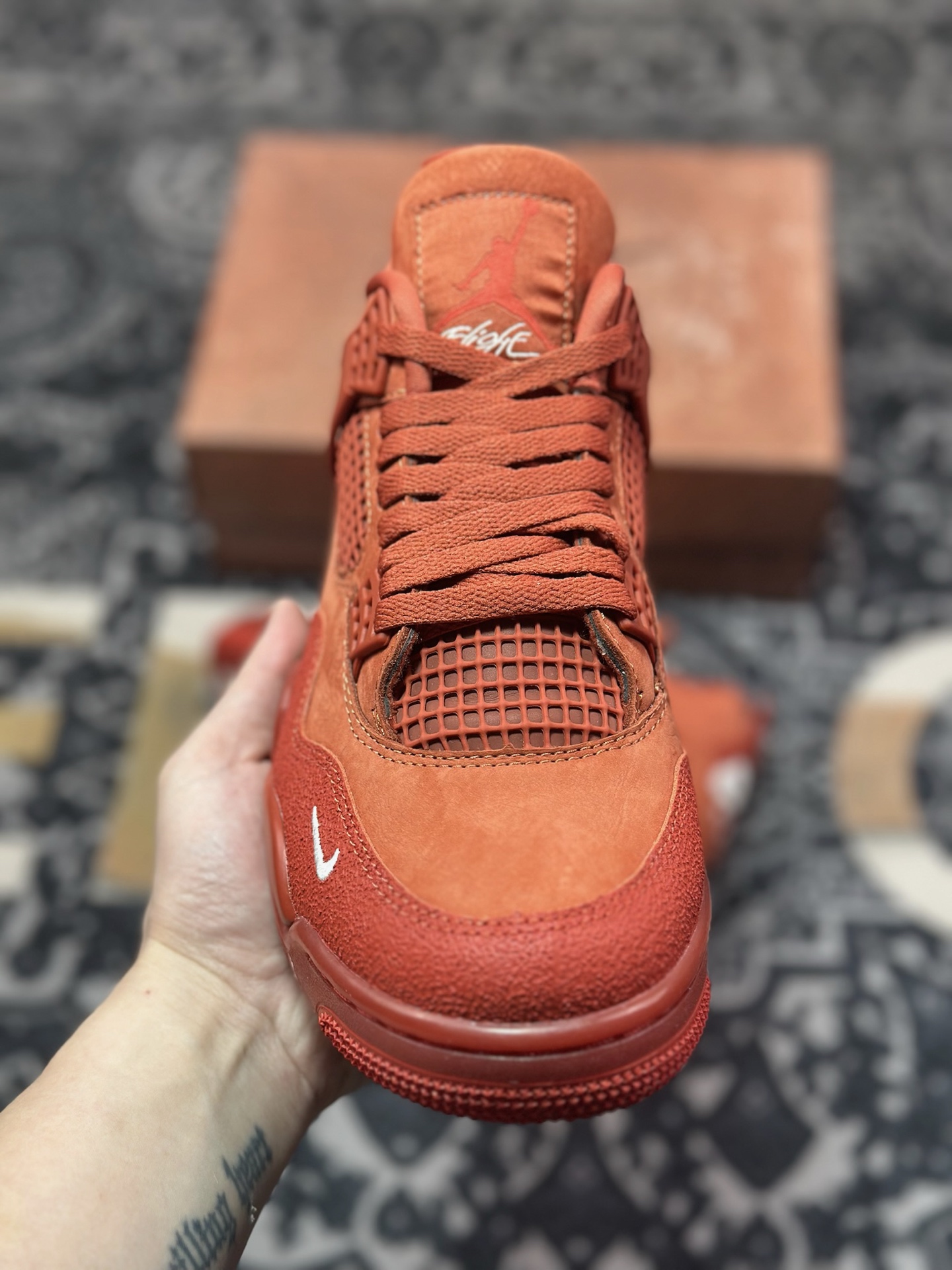 D5500   优选 原装级别# Nigel Sylvester x Air Jordan 4 ”Brick by Brick” 红砖  HF4340-800