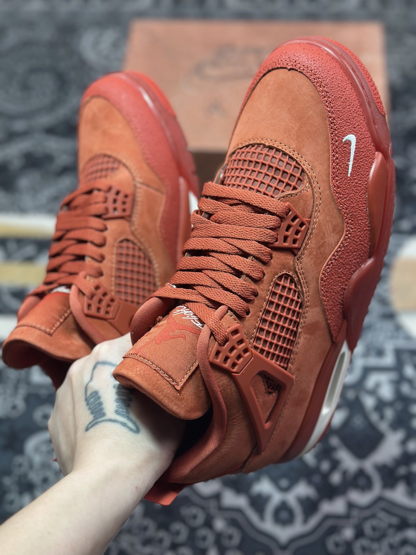 D5500   优选 原装级别# Nigel Sylvester x Air Jordan 4 ”Brick by Brick” 红砖  HF4340-800