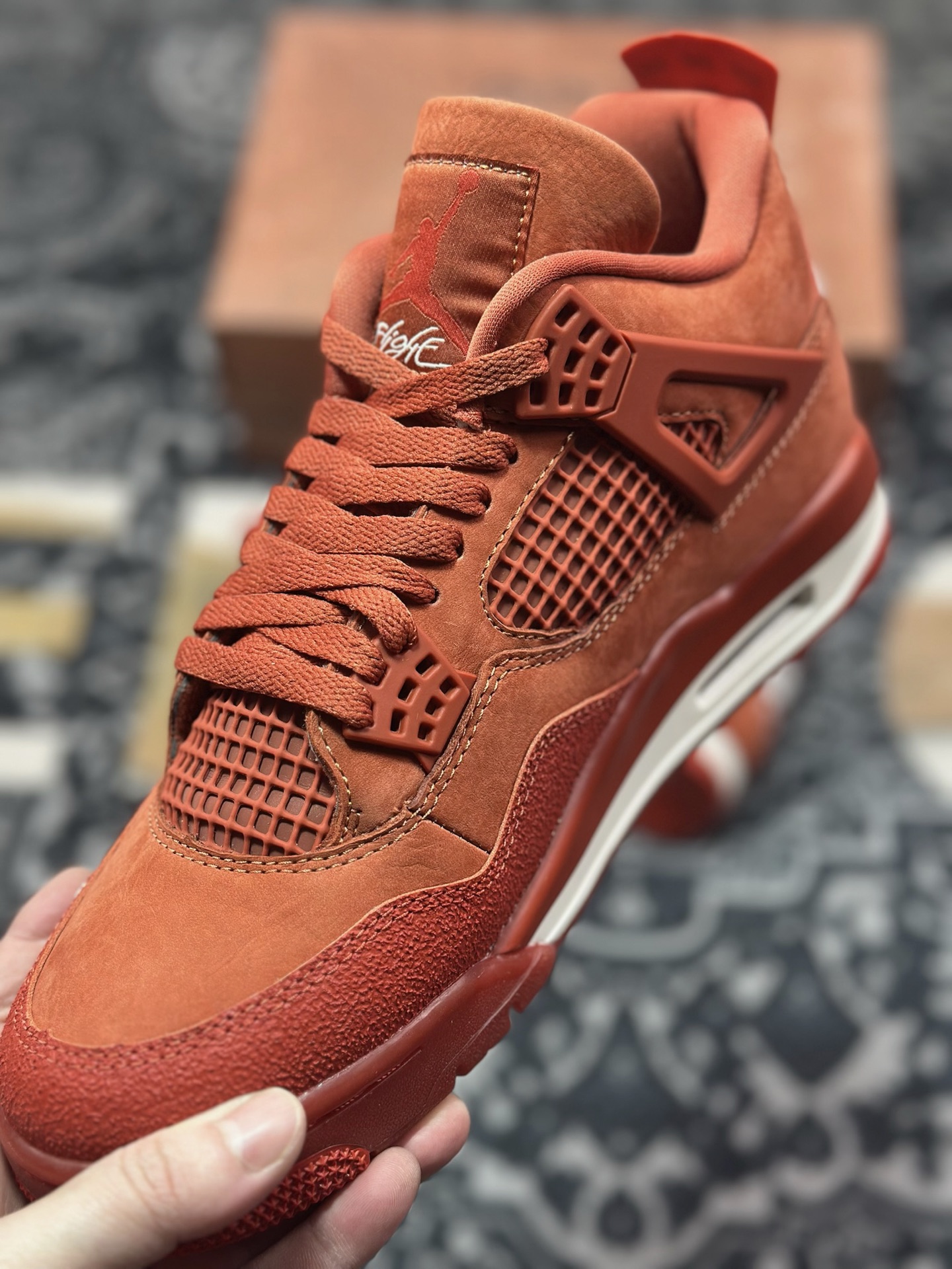 D5500   优选 原装级别# Nigel Sylvester x Air Jordan 4 ”Brick by Brick” 红砖  HF4340-800
