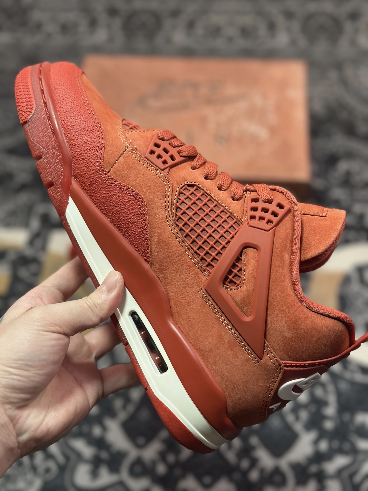 D5500   优选 原装级别# Nigel Sylvester x Air Jordan 4 ”Brick by Brick” 红砖  HF4340-800