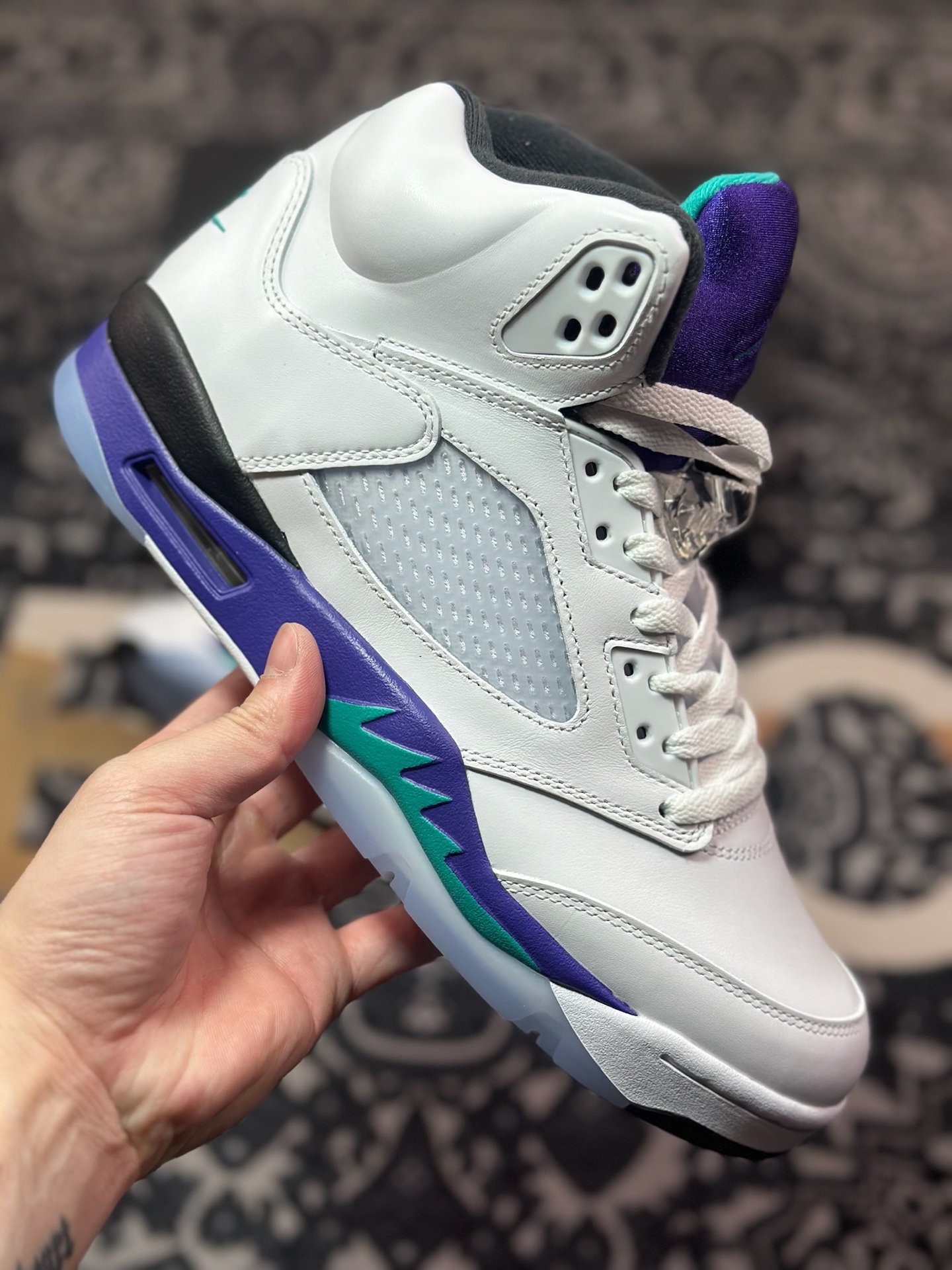 D2480 优选 原装级别# Jordan Air Jordan 5 “Grape” 白紫色 HQ7978-100