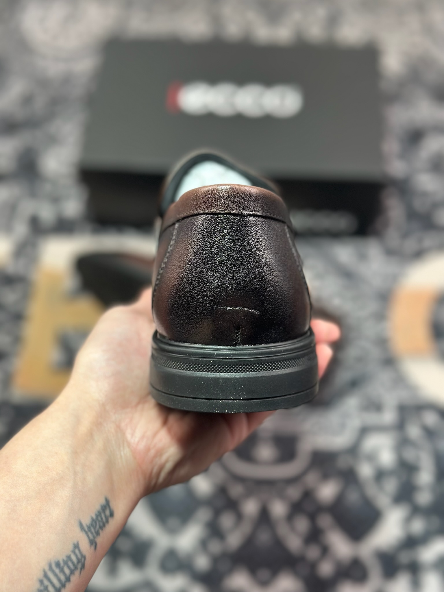 B5280 原装级别 ECCO爱步男士乐福鞋 套脚牛皮皮鞋