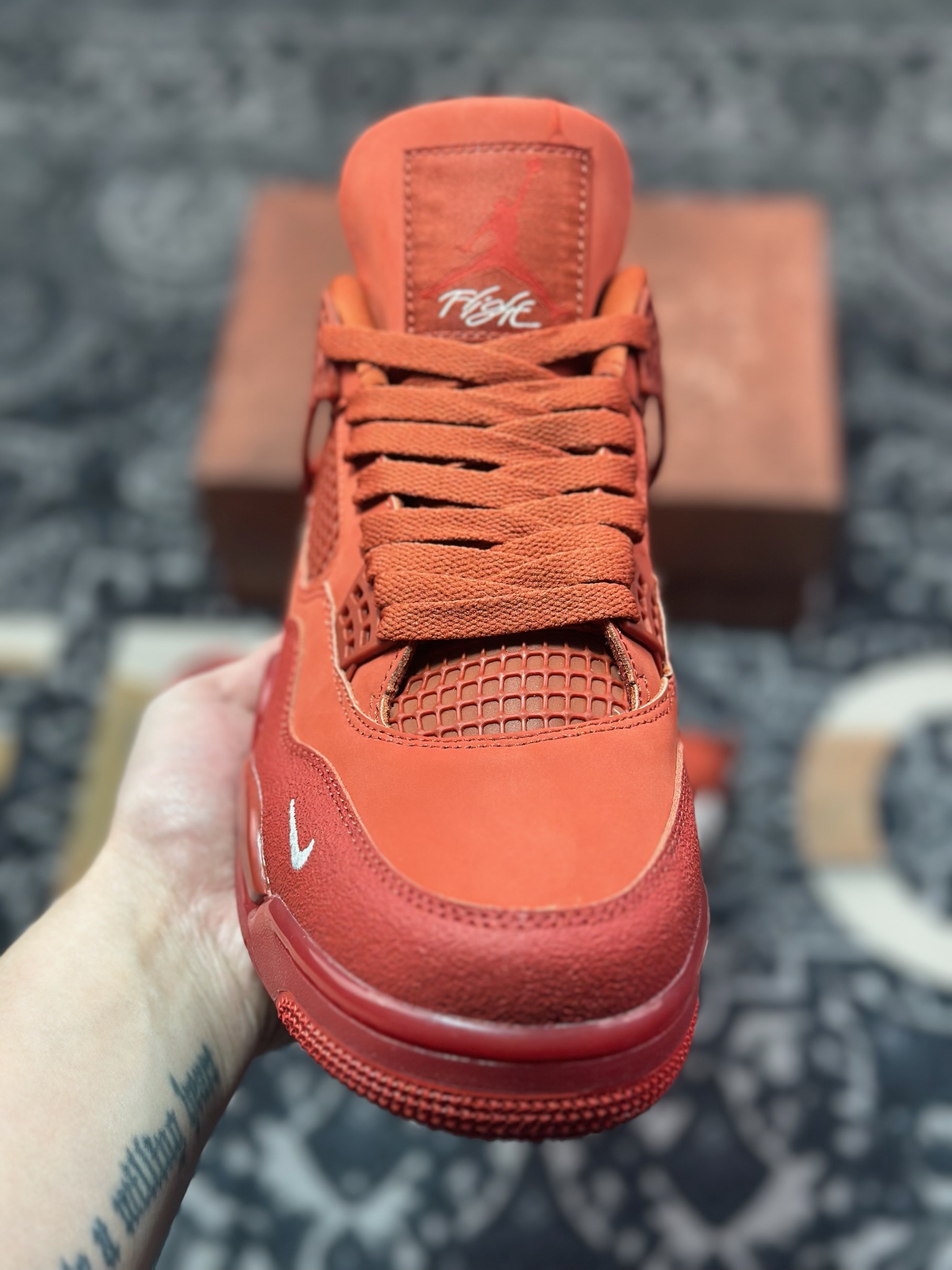 C2350 原装级别 Nigel Sylvester x Air Jordan 4 “Brick by Brick” BIKE 联名橙棕红砖 HF4340-800