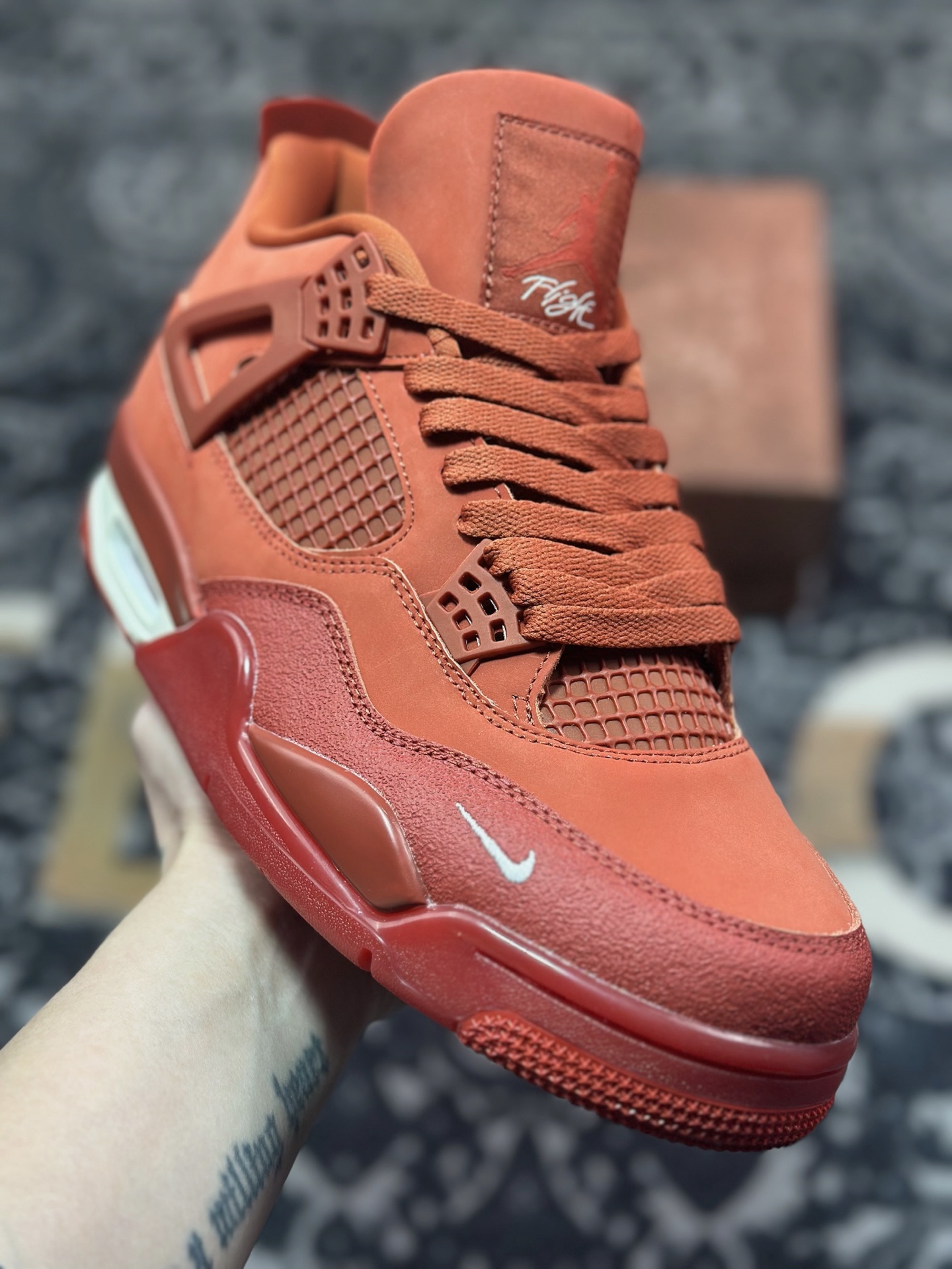 C2350 原装级别 Nigel Sylvester x Air Jordan 4 “Brick by Brick” BIKE 联名橙棕红砖 HF4340-800