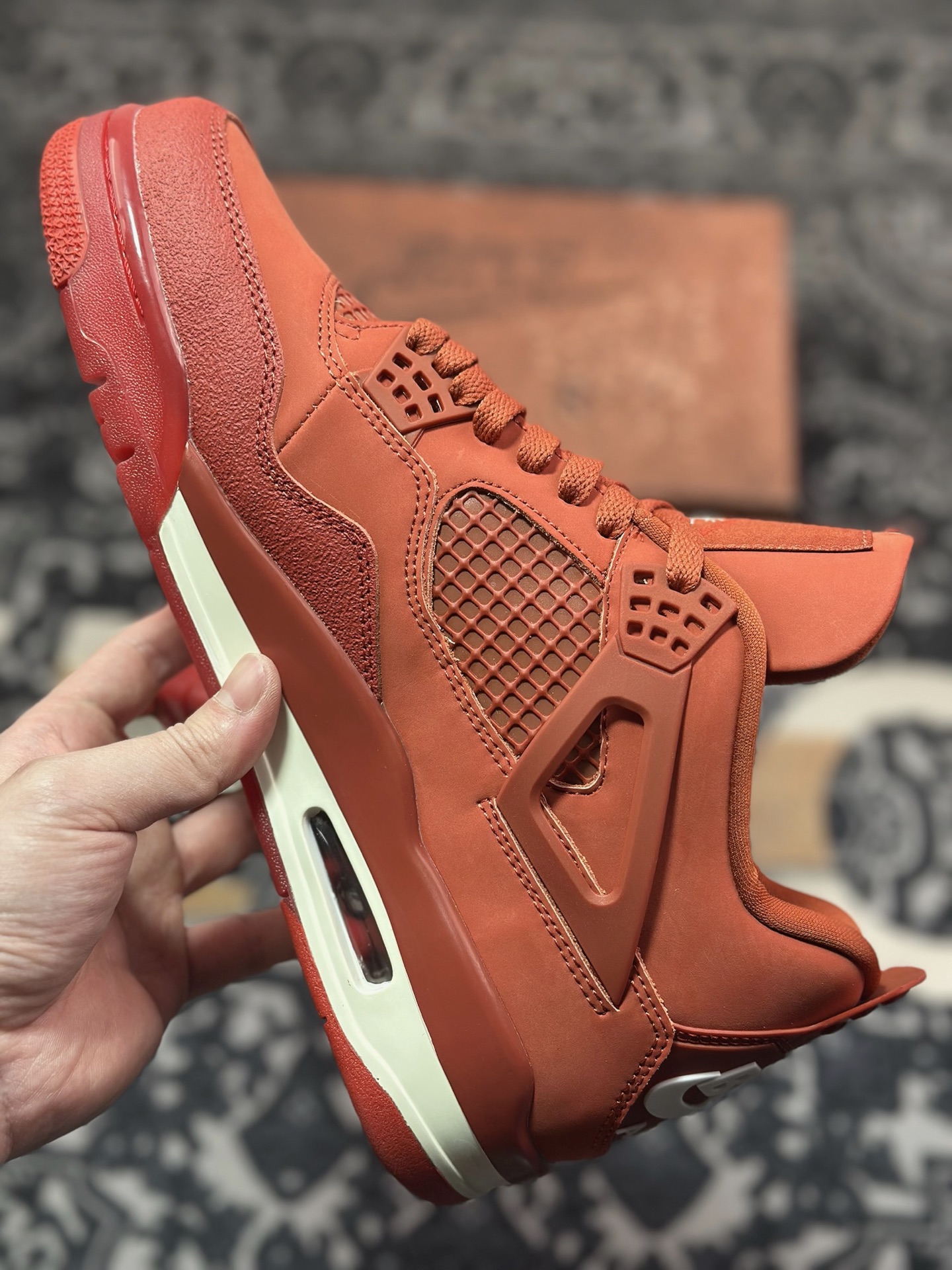 C2350 原装级别 Nigel Sylvester x Air Jordan 4 “Brick by Brick” BIKE 联名橙棕红砖 HF4340-800