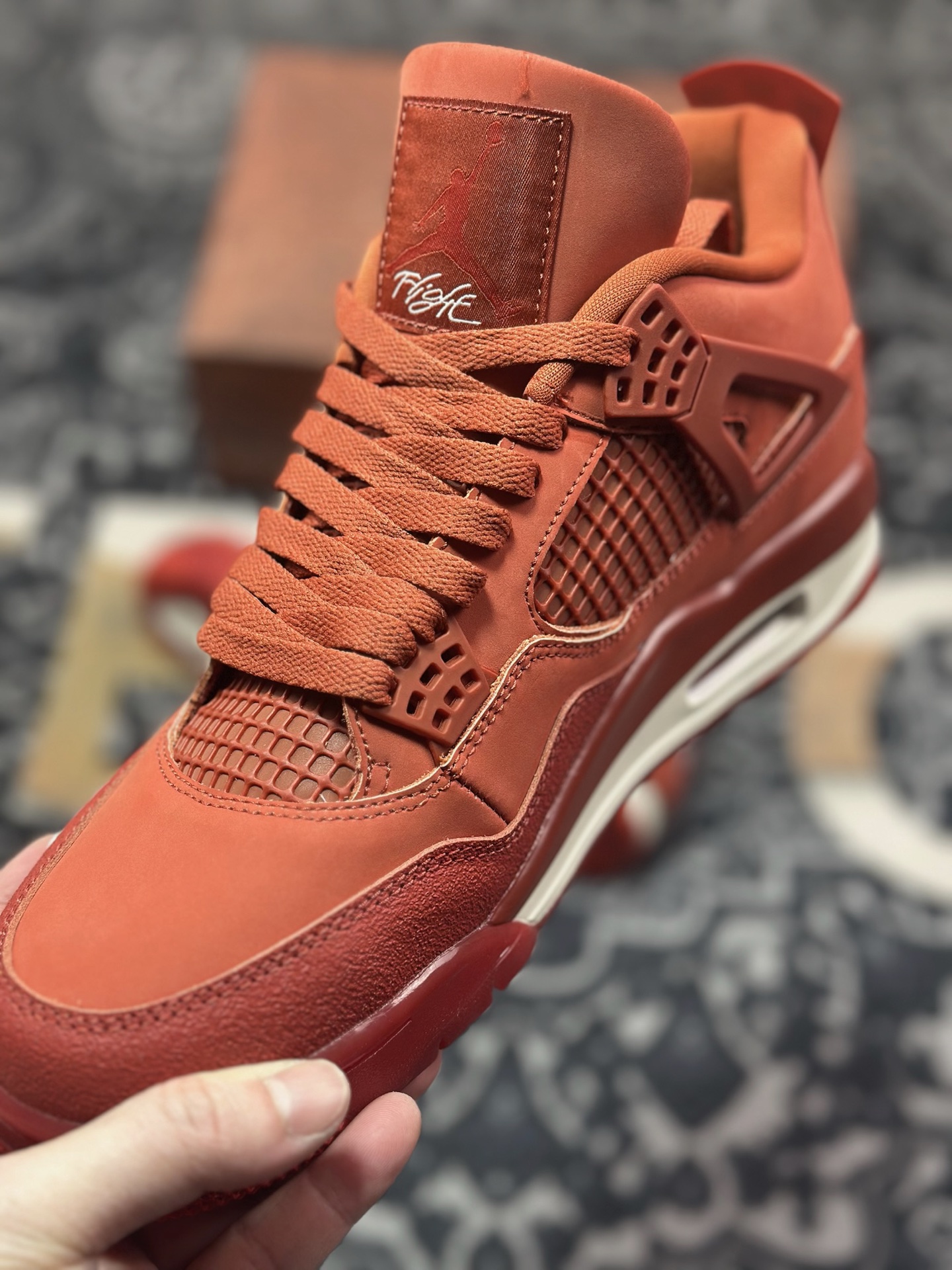 C2350 原装级别 Nigel Sylvester x Air Jordan 4 “Brick by Brick” BIKE 联名橙棕红砖 HF4340-800