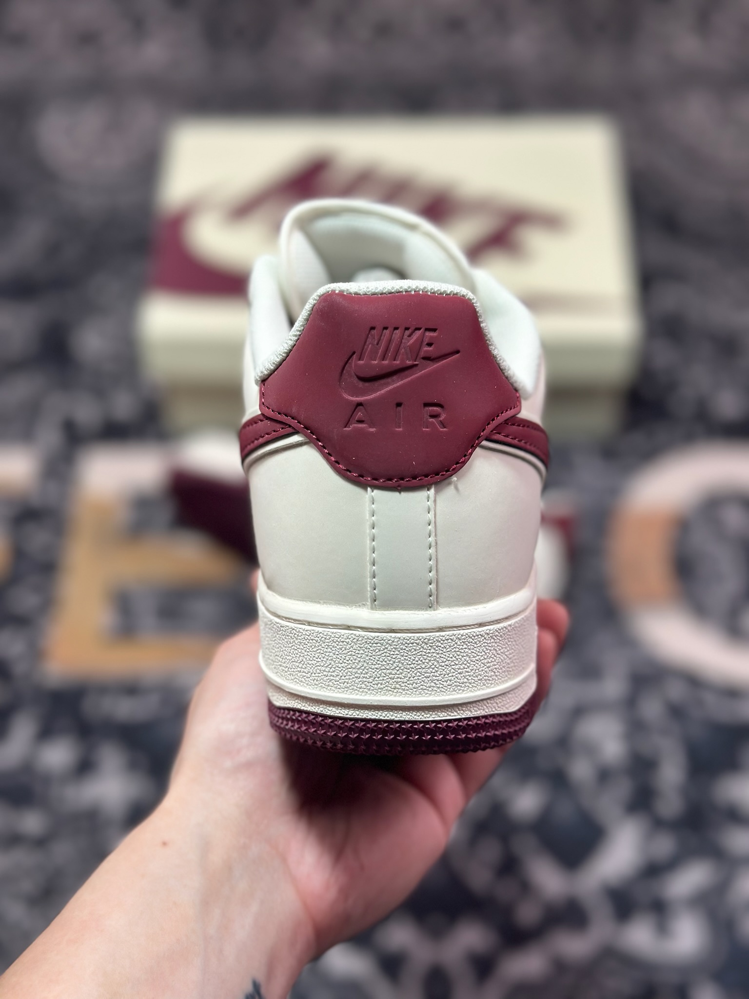 B0220 原装级别 Air Force 1 '07 Low 米白酒红 GL6835-005