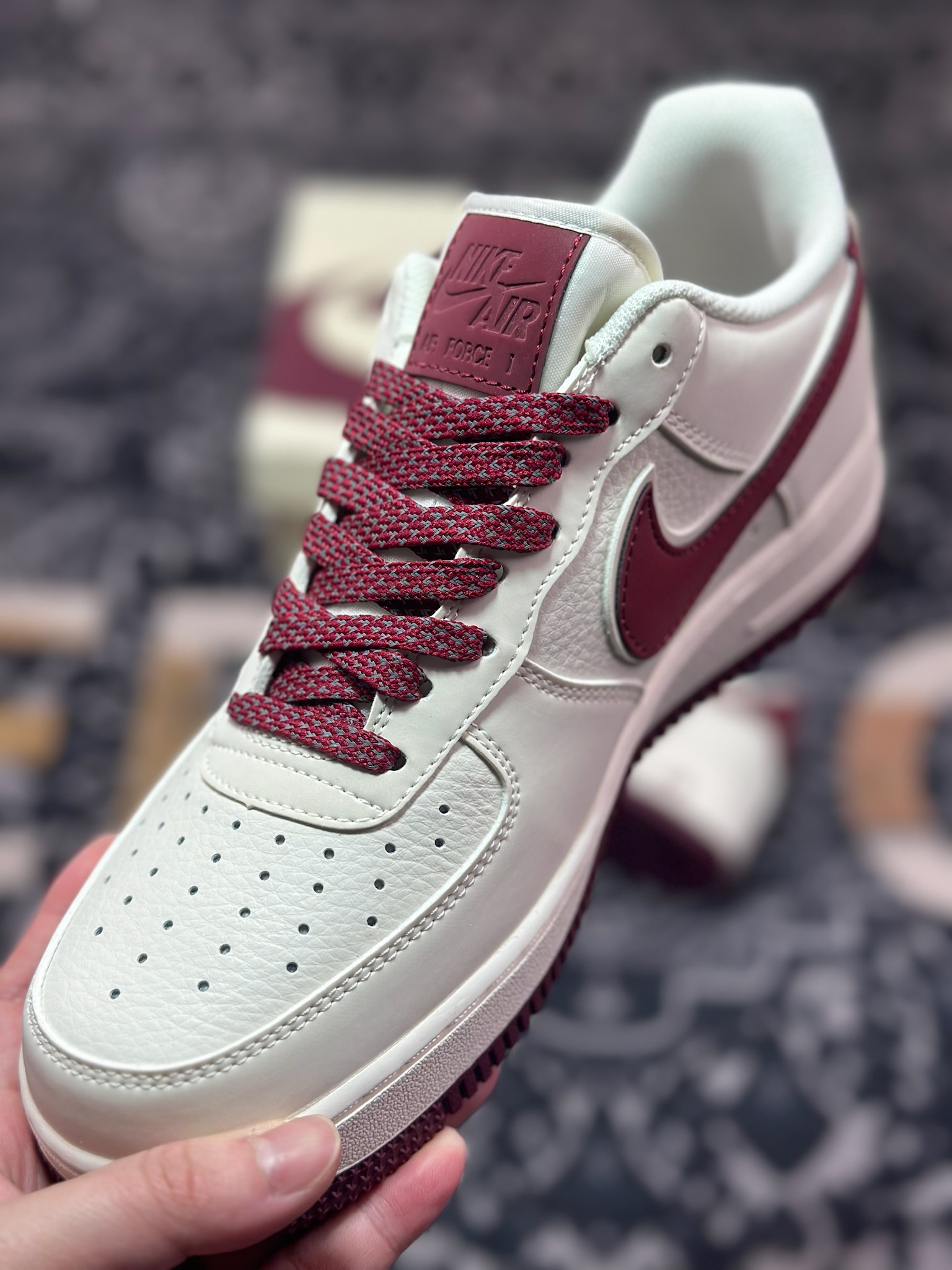 B0220 原装级别 Air Force 1 '07 Low 米白酒红 GL6835-005