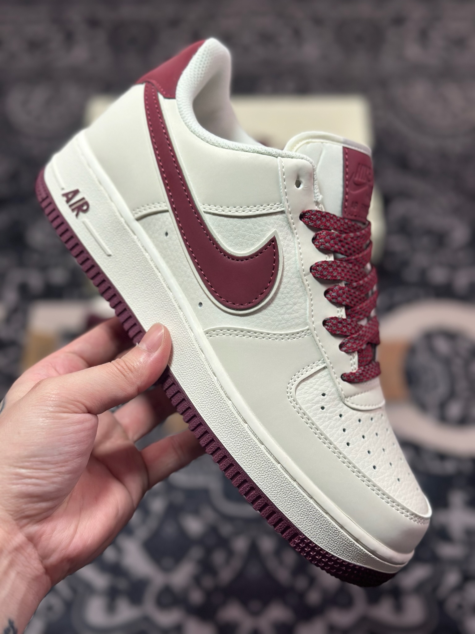 B0220 原装级别 Air Force 1 '07 Low 米白酒红 GL6835-005