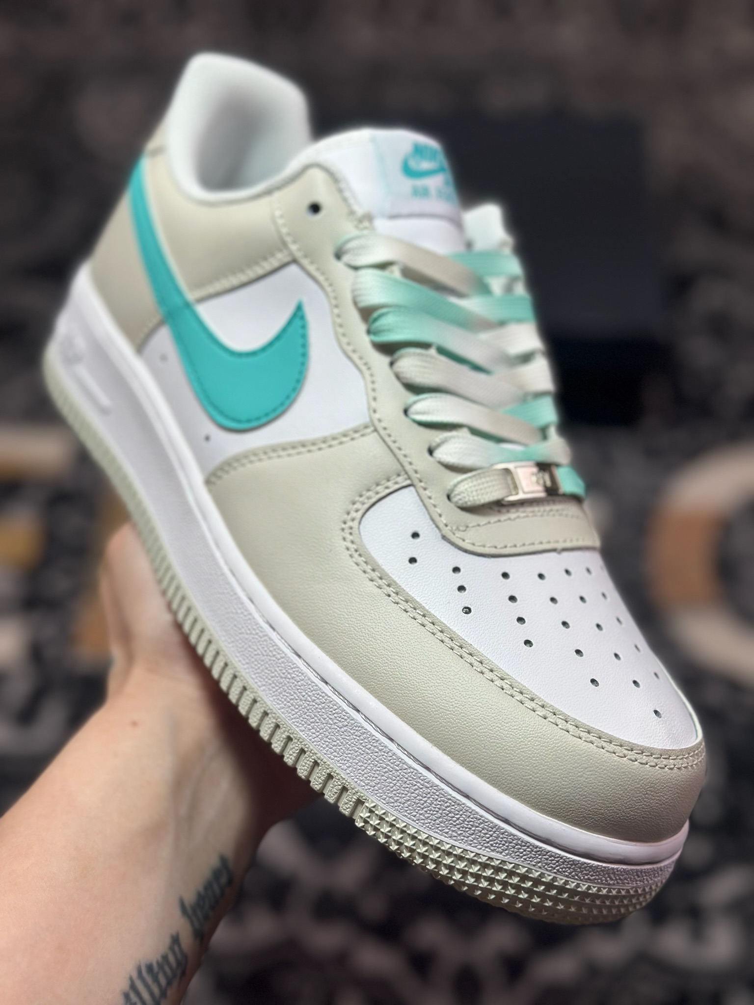 A8200 原装级别 Nike Air Force 1 Low 07 灰白蓝勾 LZ6699-555