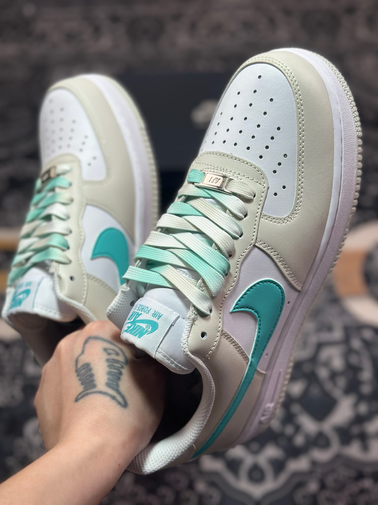A8200 原装级别 Nike Air Force 1 Low 07 灰白蓝勾 LZ6699-555