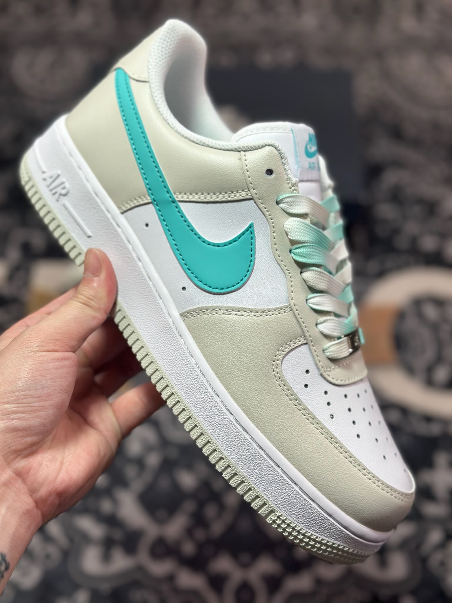 A8200 原装级别 Nike Air Force 1 Low 07 灰白蓝勾 LZ6699-555