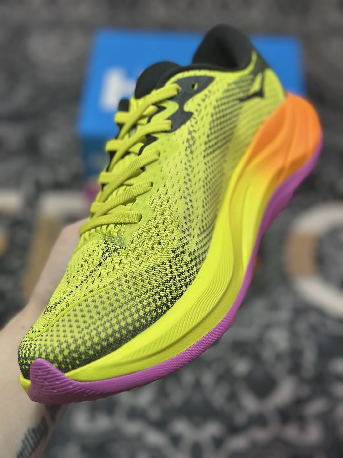 B0220 原装级别 Hoka One One Rincon 4 黄橙紫 林康4代公路休闲跑步鞋 1155130-HKC
