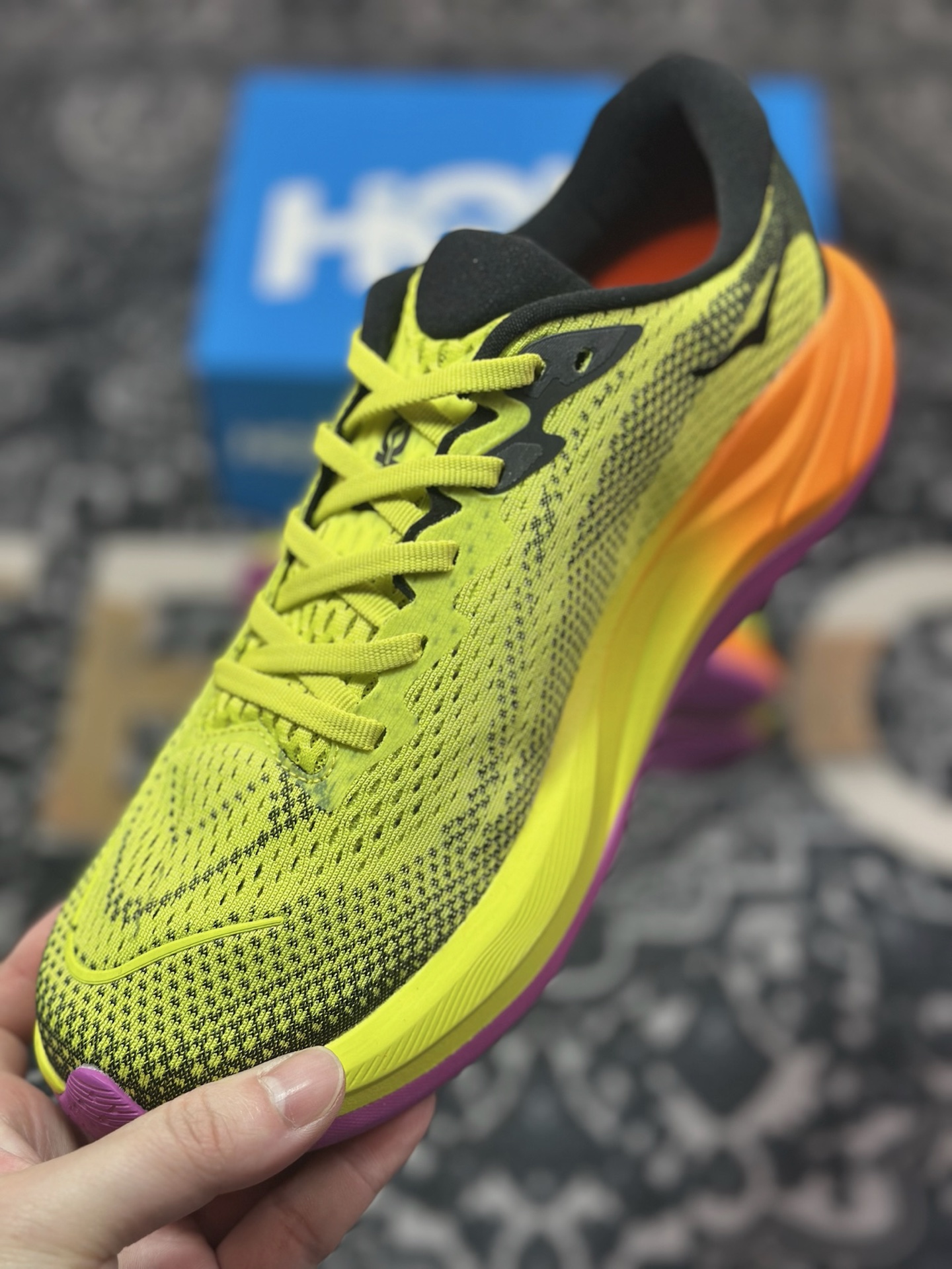 B0220 原装级别 Hoka One One Rincon 4 黄橙紫 林康4代公路休闲跑步鞋 1155130-HKC