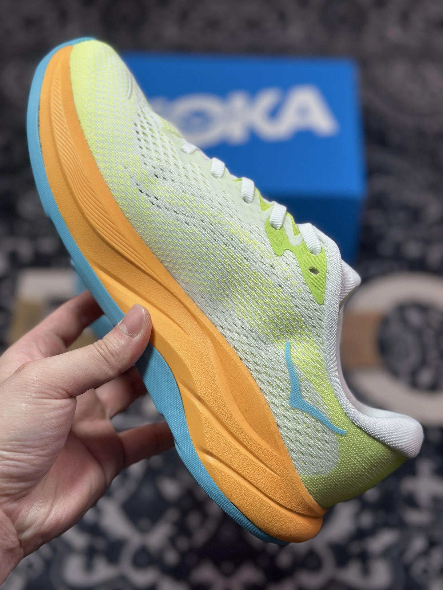 B0220 原装级别 Hoka One One Rincon 4 浅绿橙 林康4代公路休闲跑步鞋 1155130-TFLT