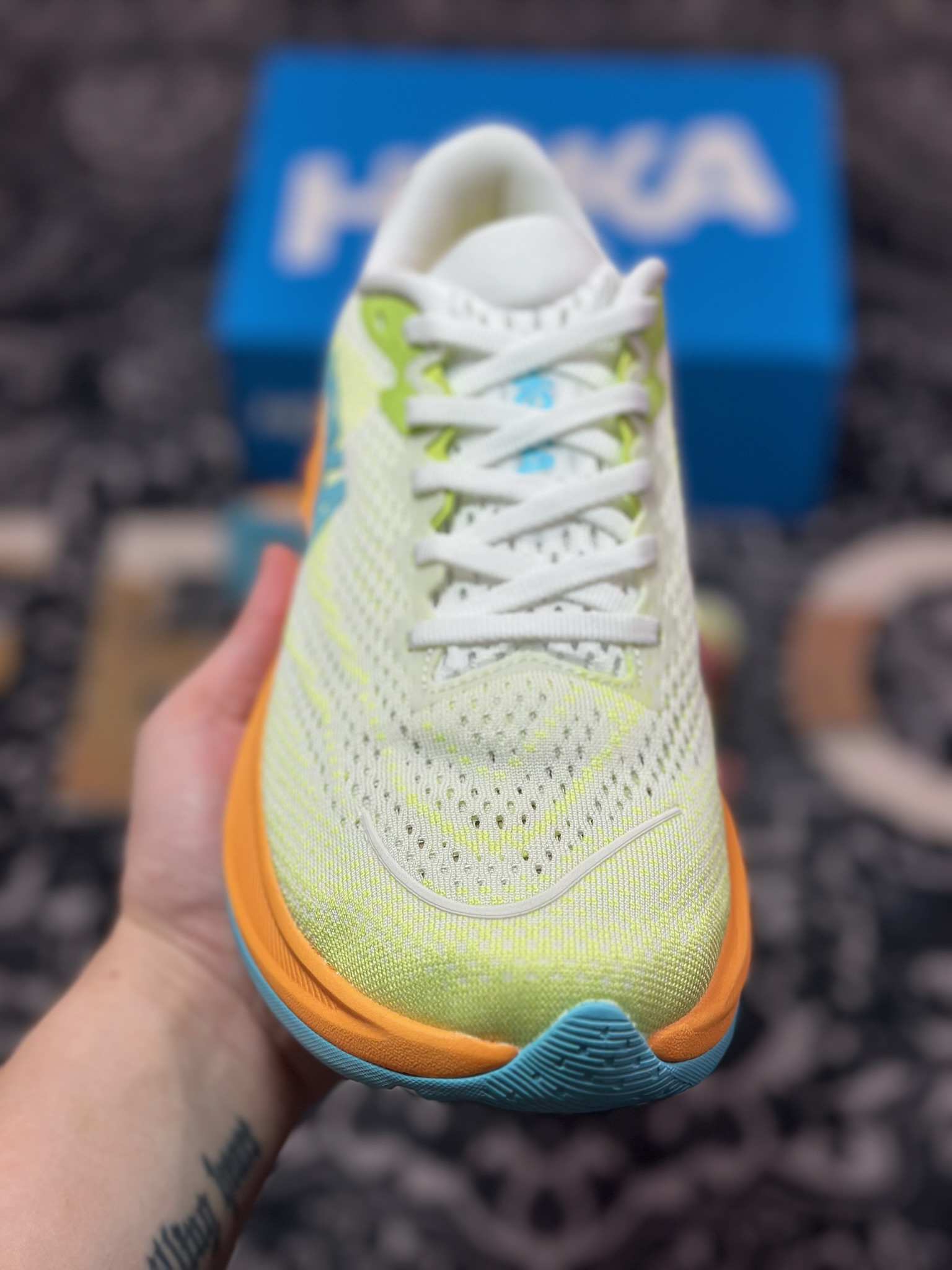B0220 原装级别 Hoka One One Rincon 4 浅绿橙 林康4代公路休闲跑步鞋 1155130-TFLT