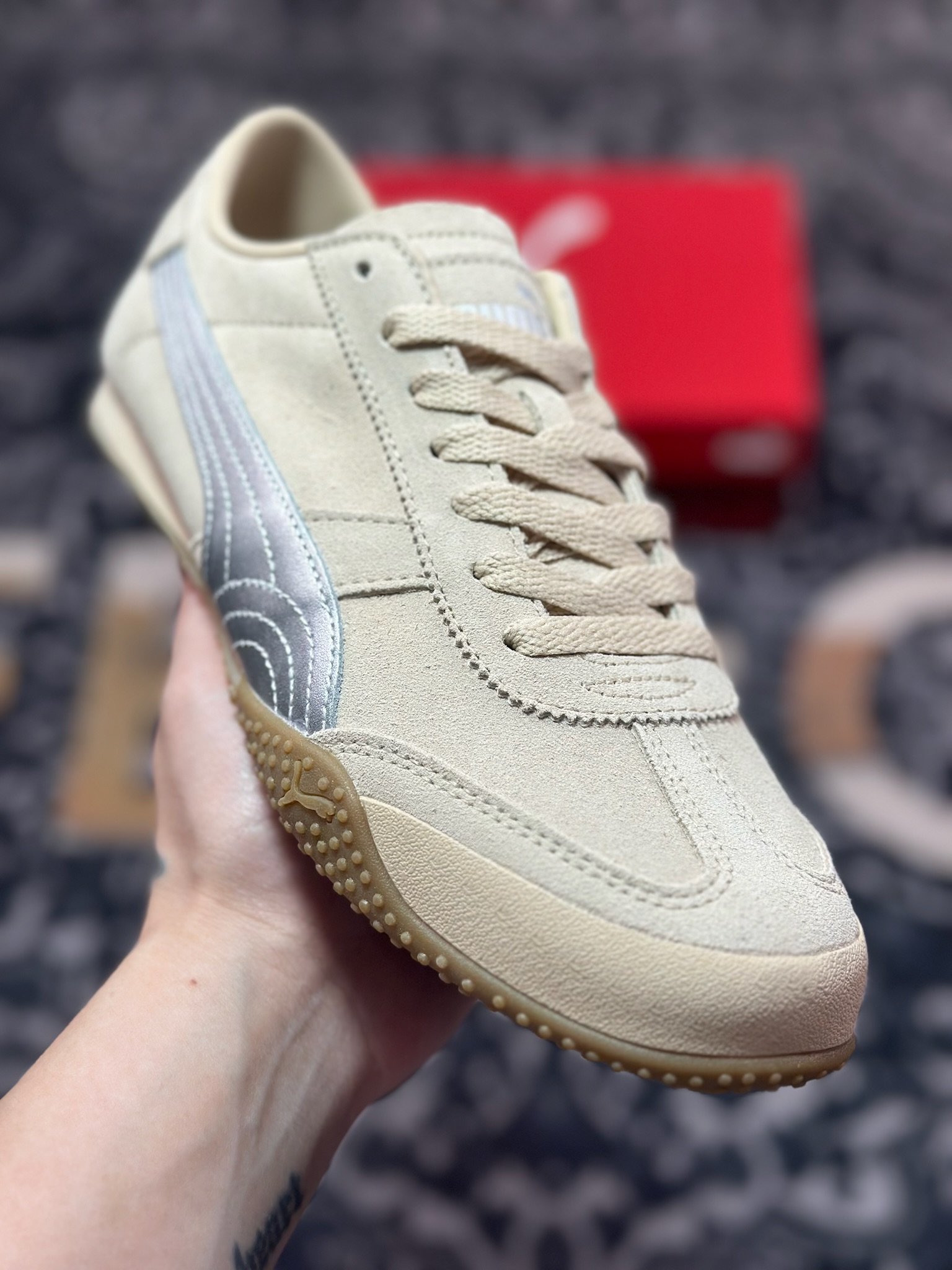 A3150 原厂级别 Puma Bella UT Suede 卡其色 低帮时尚百搭生活休闲薄底鞋 402980-02