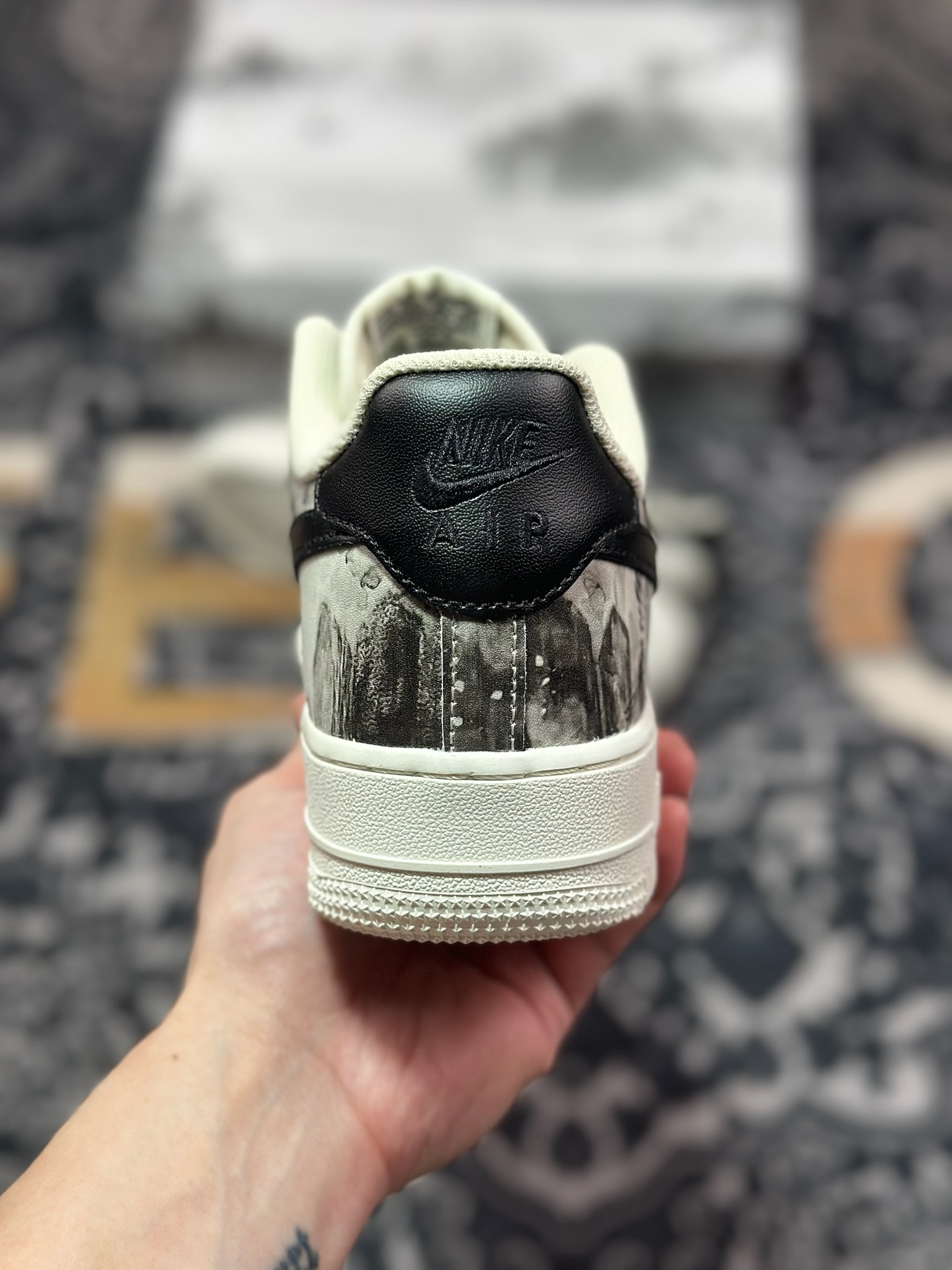 A8200 原装级别 Nike Air Force 1 Low 07 中国风 水墨定制 黑白 BL1522-089