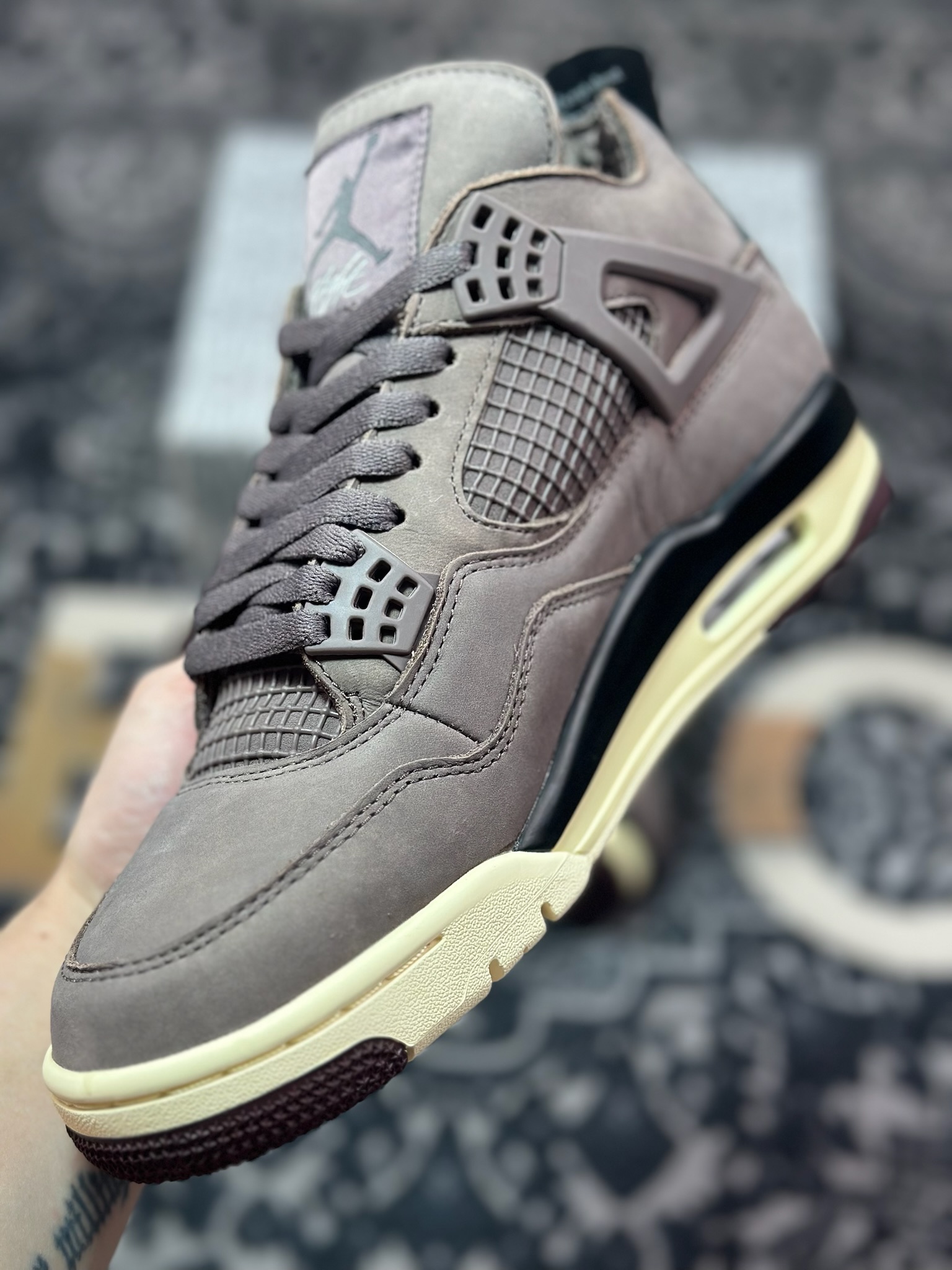 D2480 优选 原装级别 A Ma Maniére x Air Jordan 4 Retro ” Violet Ore ” AJ4 乔4 酒红色 文化篮球鞋 DV6773-220