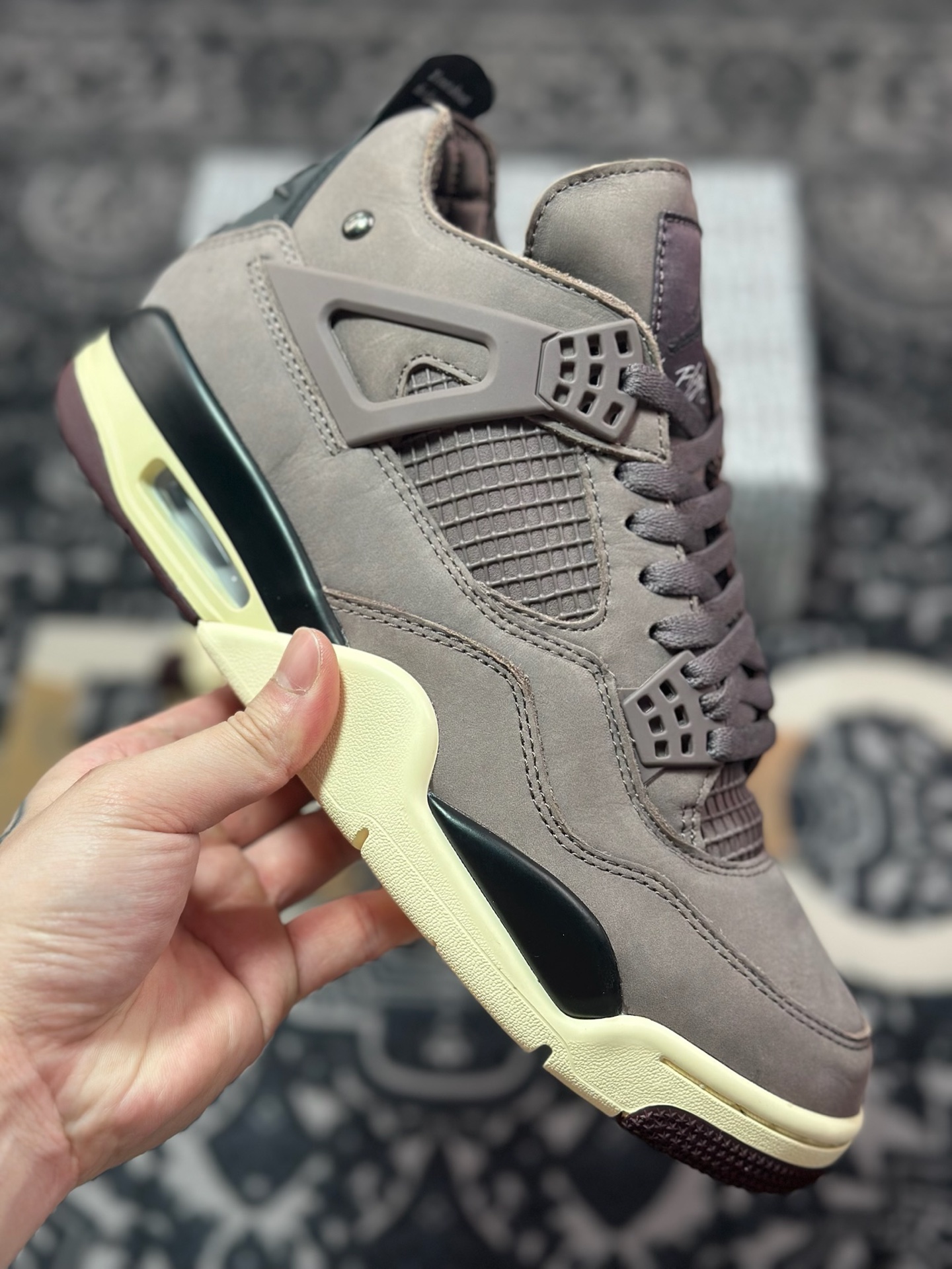 D2480 优选 原装级别 A Ma Maniére x Air Jordan 4 Retro ” Violet Ore ” AJ4 乔4 酒红色 文化篮球鞋 DV6773-220