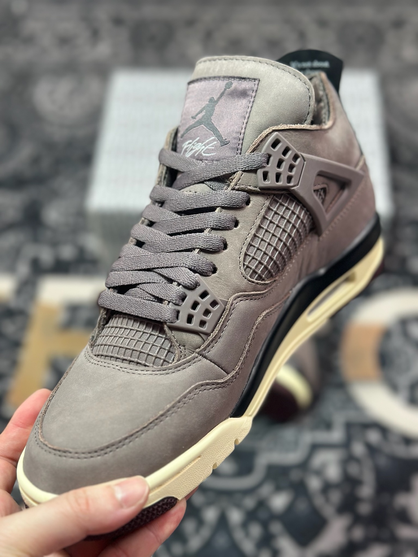 D2480 优选 原装级别 A Ma Maniére x Air Jordan 4 Retro ” Violet Ore ” AJ4 乔4 酒红色 文化篮球鞋 DV6773-220