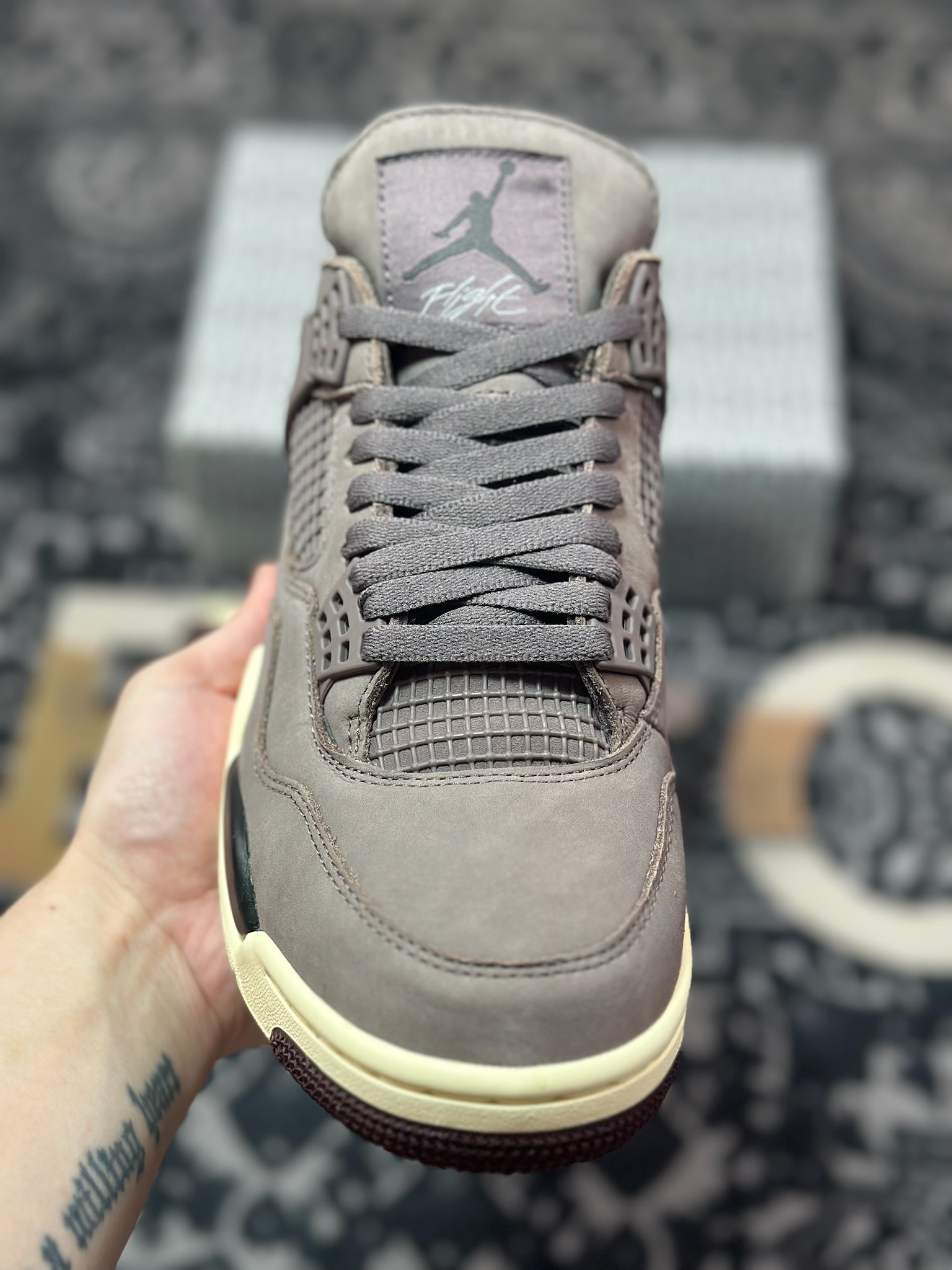 D2480 优选 原装级别 A Ma Maniére x Air Jordan 4 Retro ” Violet Ore ” AJ4 乔4 酒红色 文化篮球鞋 DV6773-220