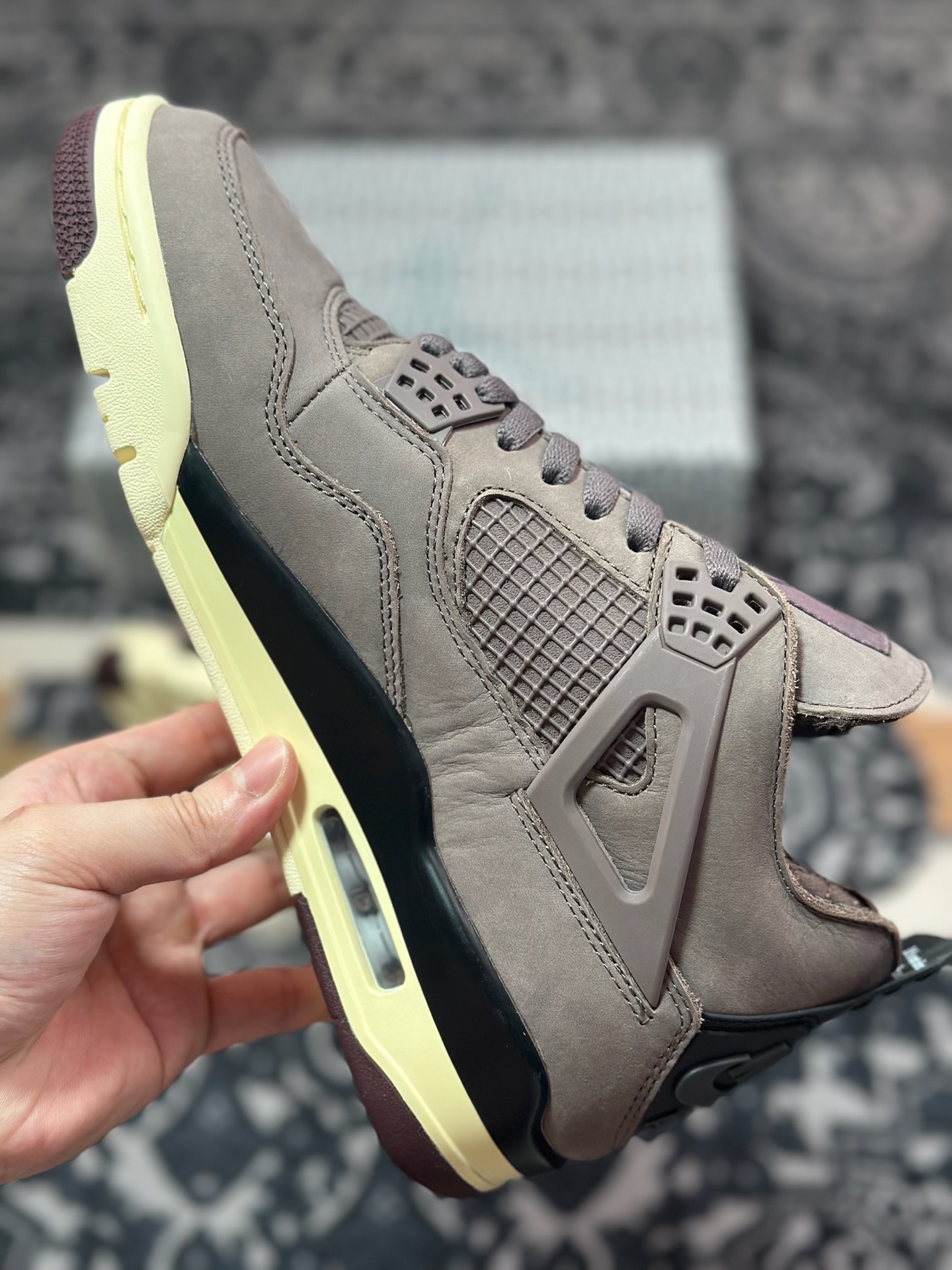 D2480 优选 原装级别 A Ma Maniére x Air Jordan 4 Retro ” Violet Ore ” AJ4 乔4 酒红色 文化篮球鞋 DV6773-220