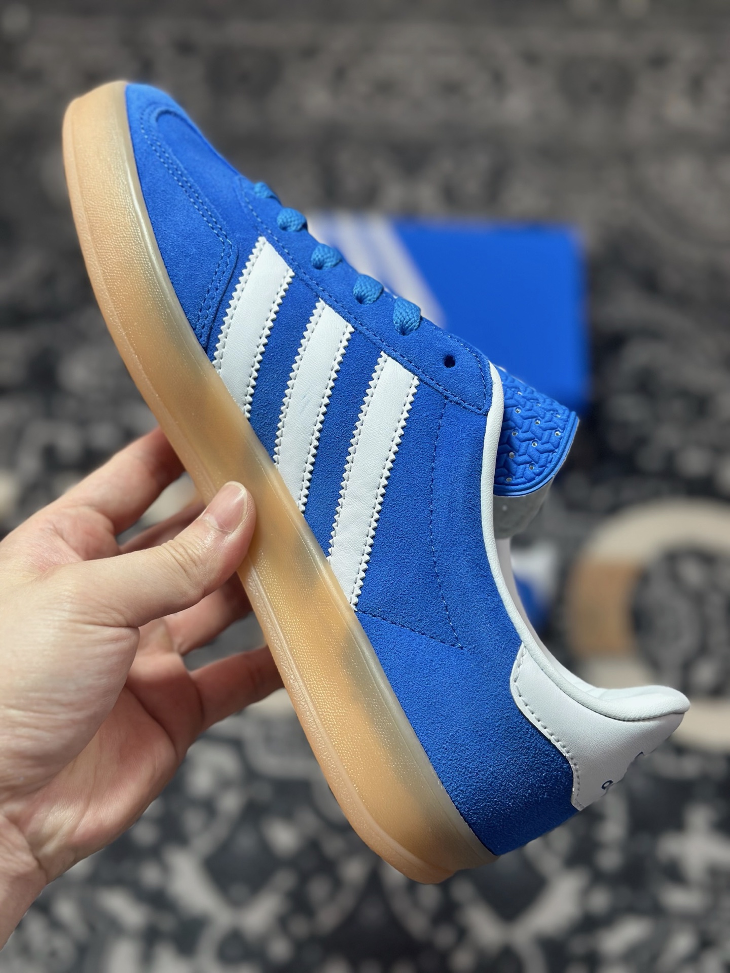 原装级别 adidas Originals Gazelle INdoor 蓝白 三叶草休闲防滑耐磨低帮板鞋 JI2061