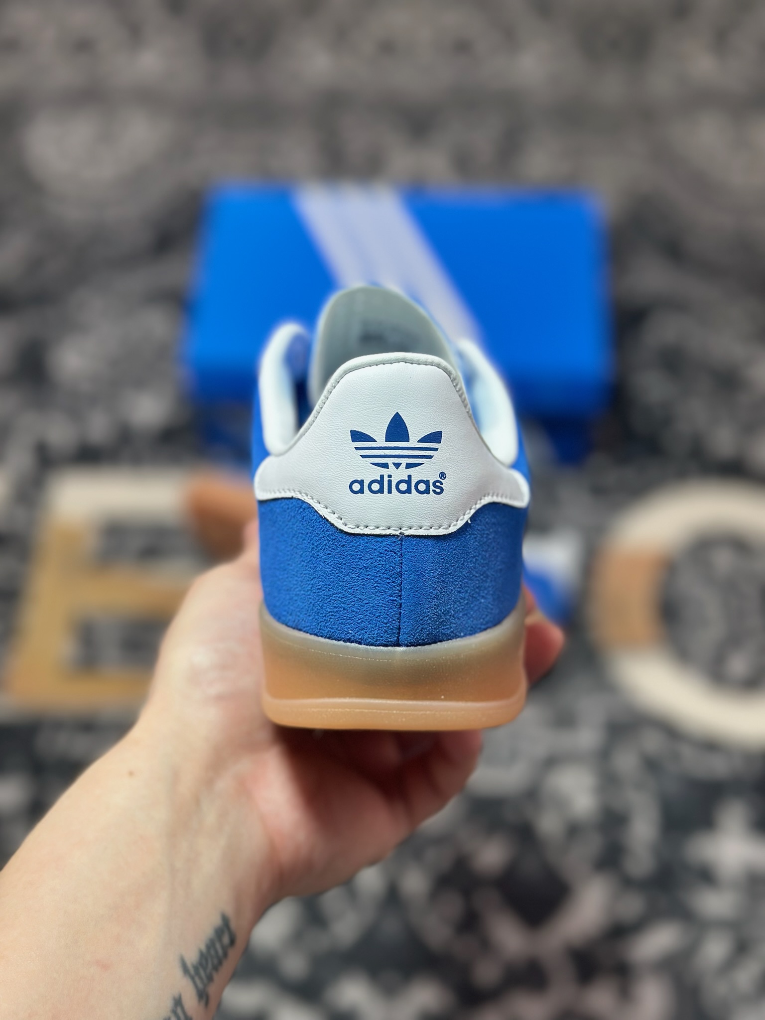 原装级别 adidas Originals Gazelle INdoor 蓝白 三叶草休闲防滑耐磨低帮板鞋 JI2061