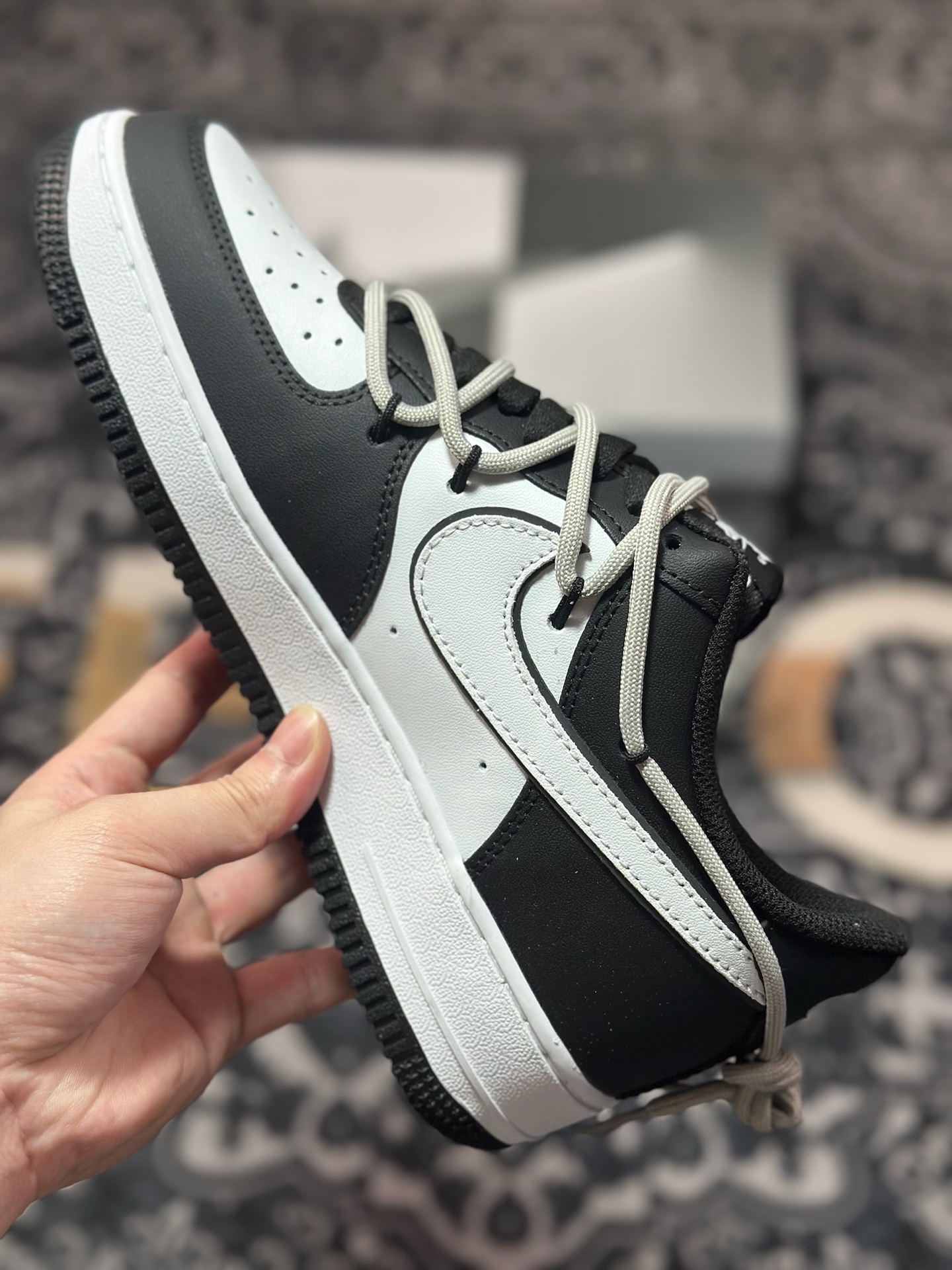 原装级别 定制球鞋Air Force 1 Low 黑白涂鸦解构 经典休闲运动板鞋 ZH0316-071