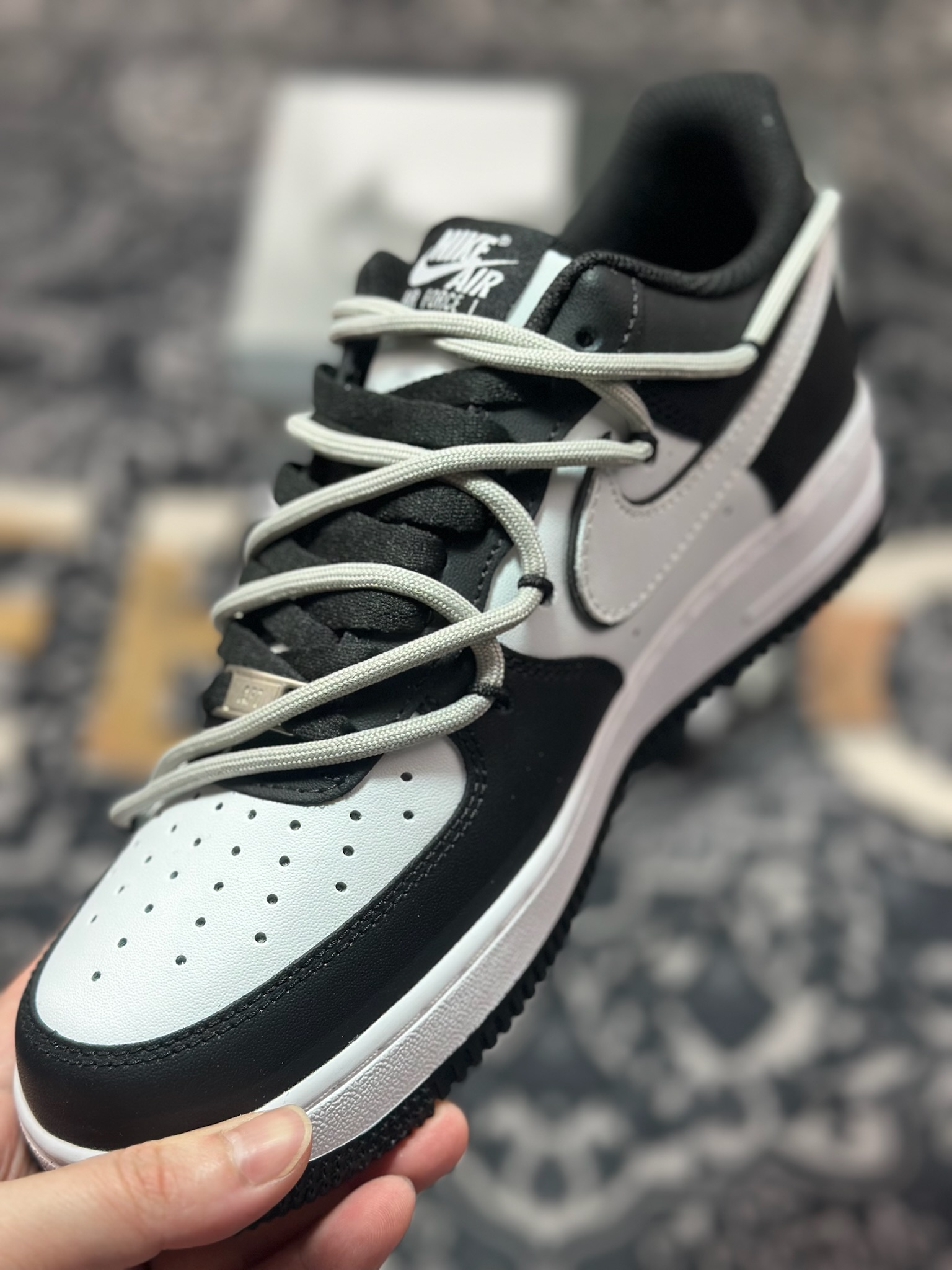 原装级别 定制球鞋Air Force 1 Low 黑白涂鸦解构 经典休闲运动板鞋 ZH0316-071