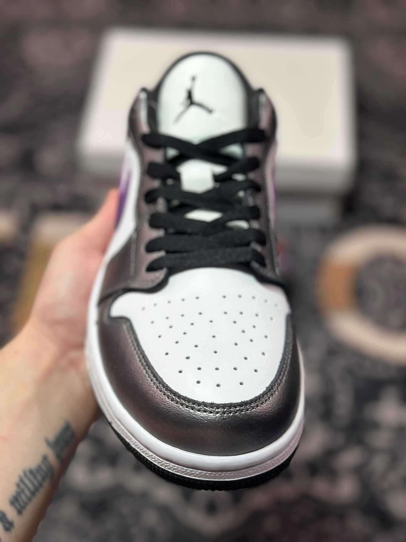 原装级别 Air Jordan 1 Low 黑白紫 HJ5910-105