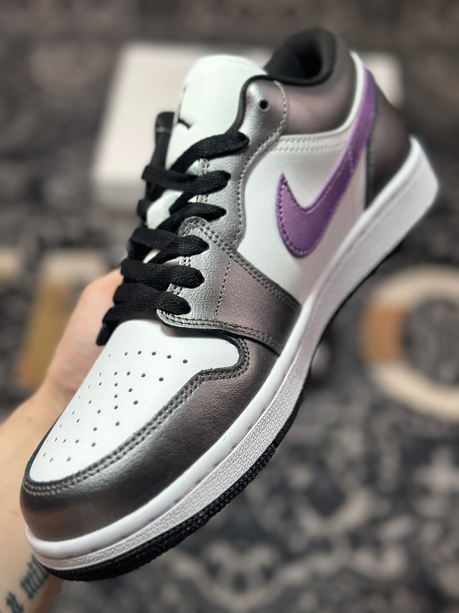 原装级别 Air Jordan 1 Low 黑白紫 HJ5910-105