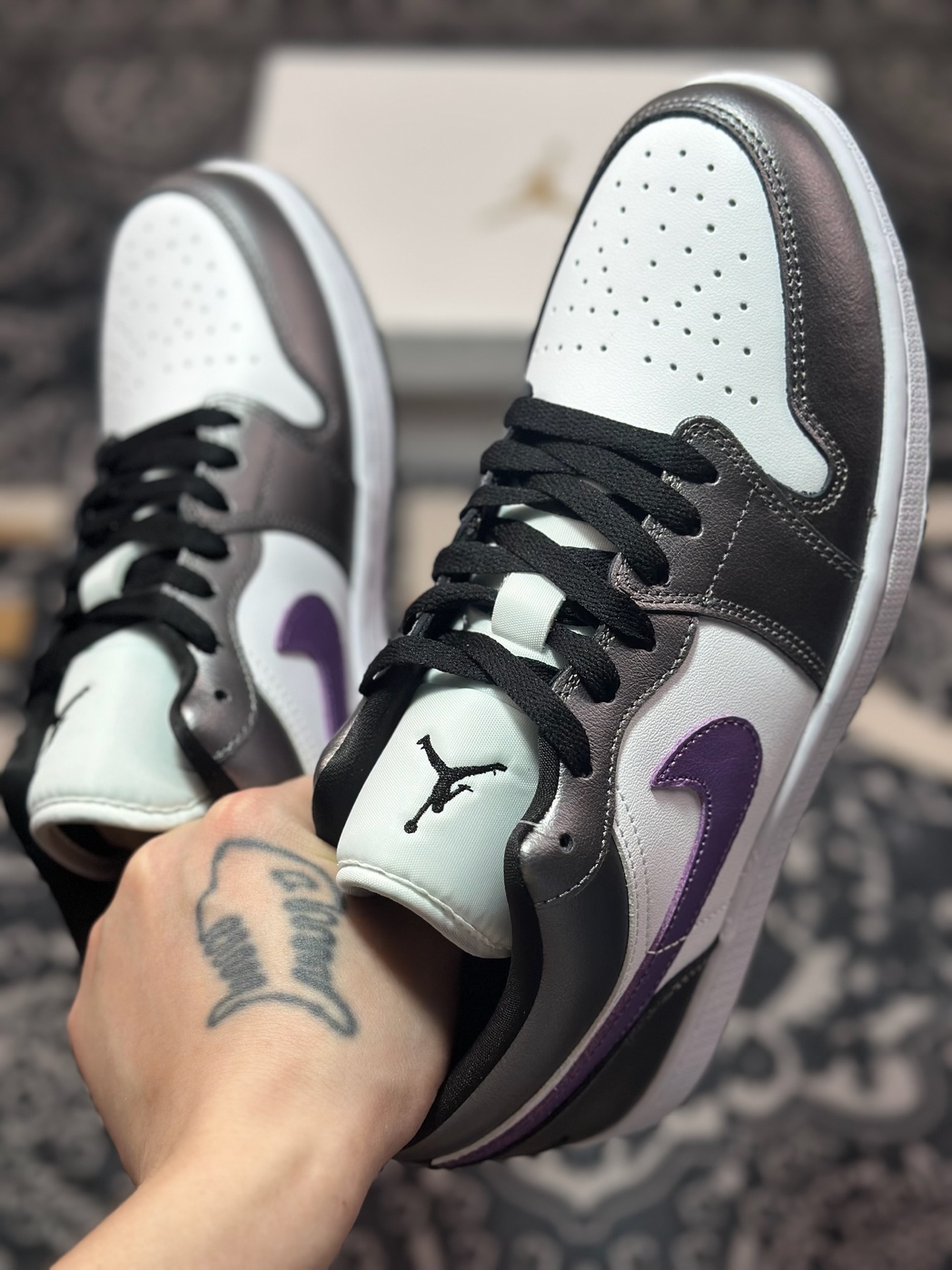原装级别 Air Jordan 1 Low 黑白紫 HJ5910-105