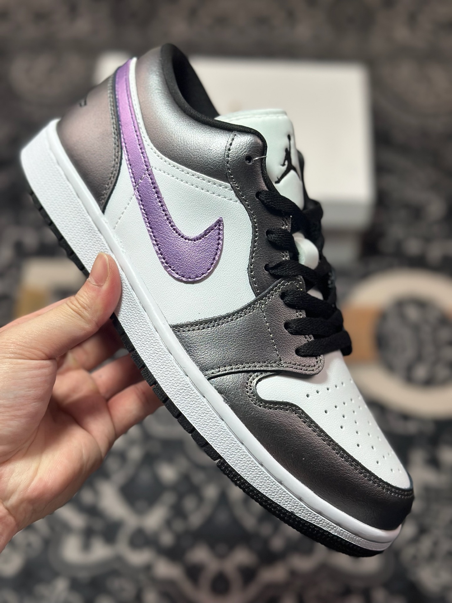 原装级别 Air Jordan 1 Low 黑白紫 HJ5910-105