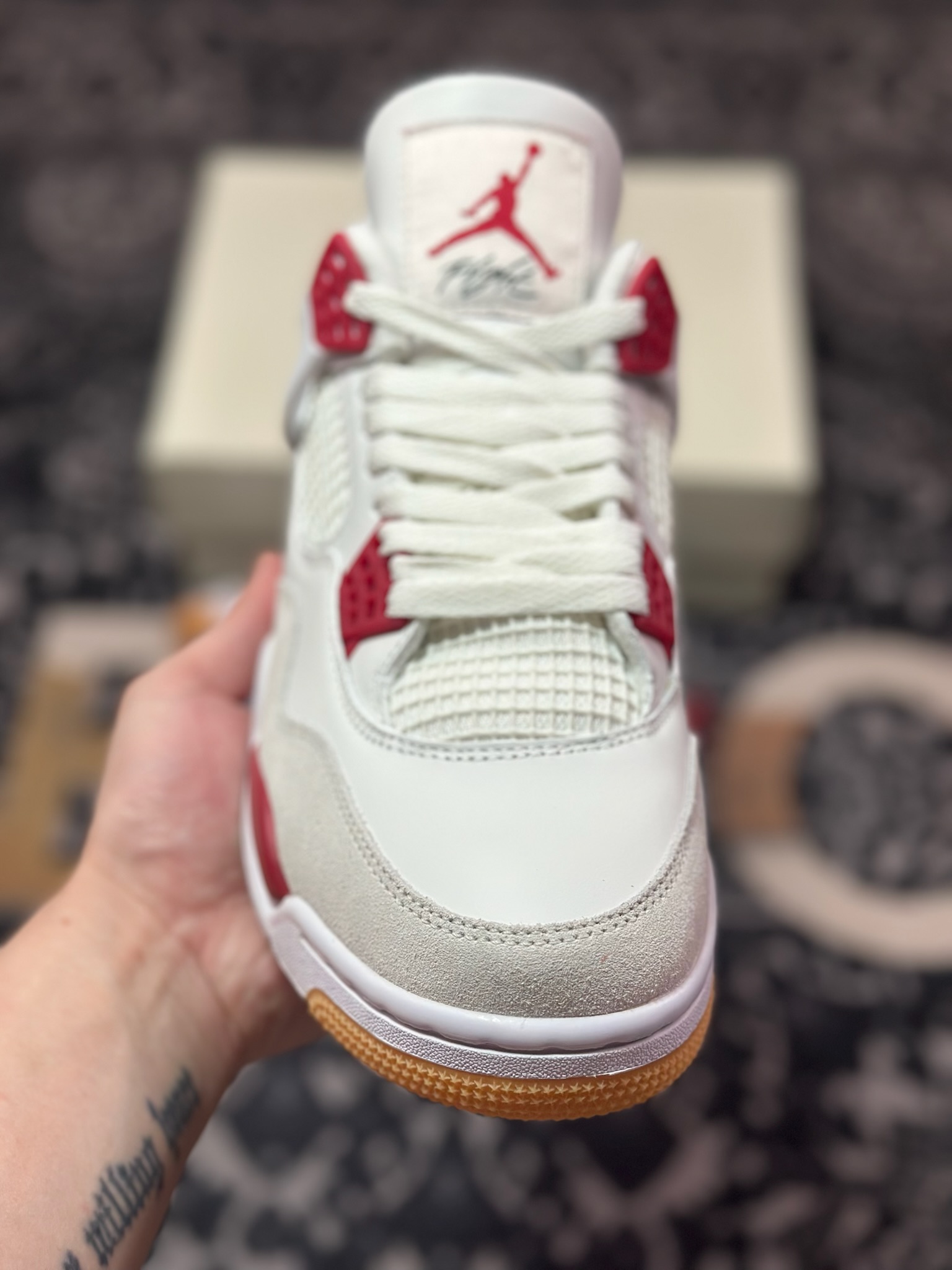 原装级别 Travis Scott x Air Jordan AJ4SB 白红 大学红 DR5415-106