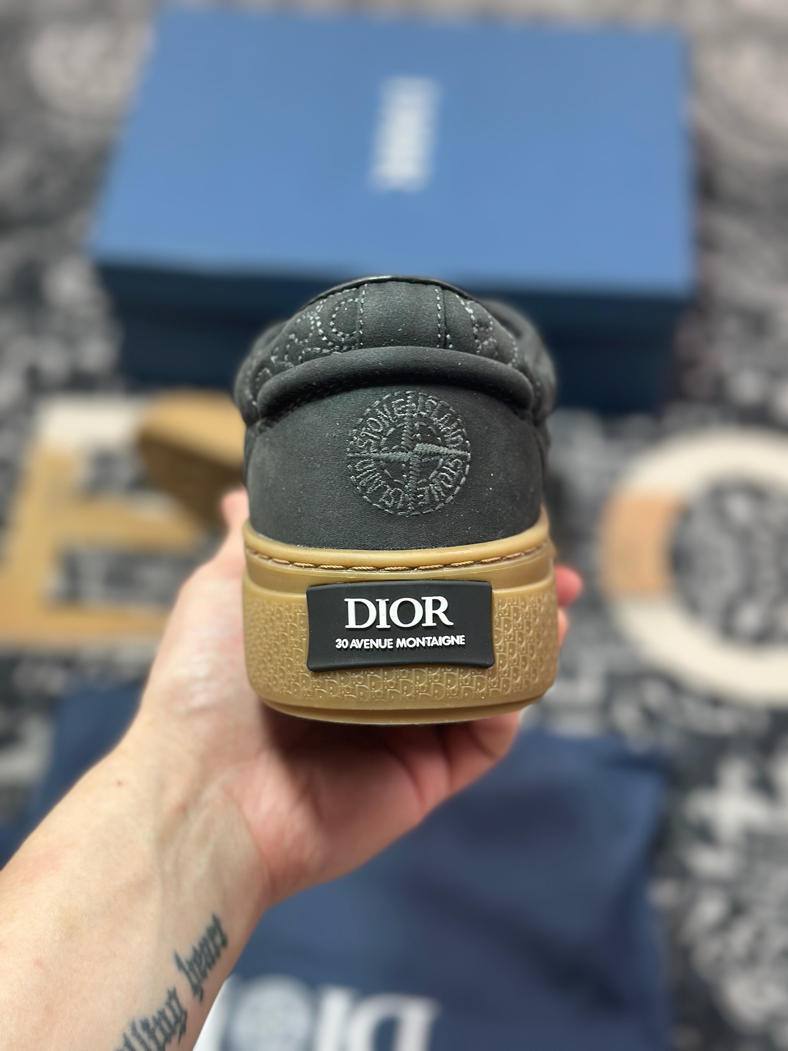 优选 原装级别# 纯原 Stone Island x Dior B33 Tennis Do Cotton 石头岛迪奥联名复古休闲板鞋