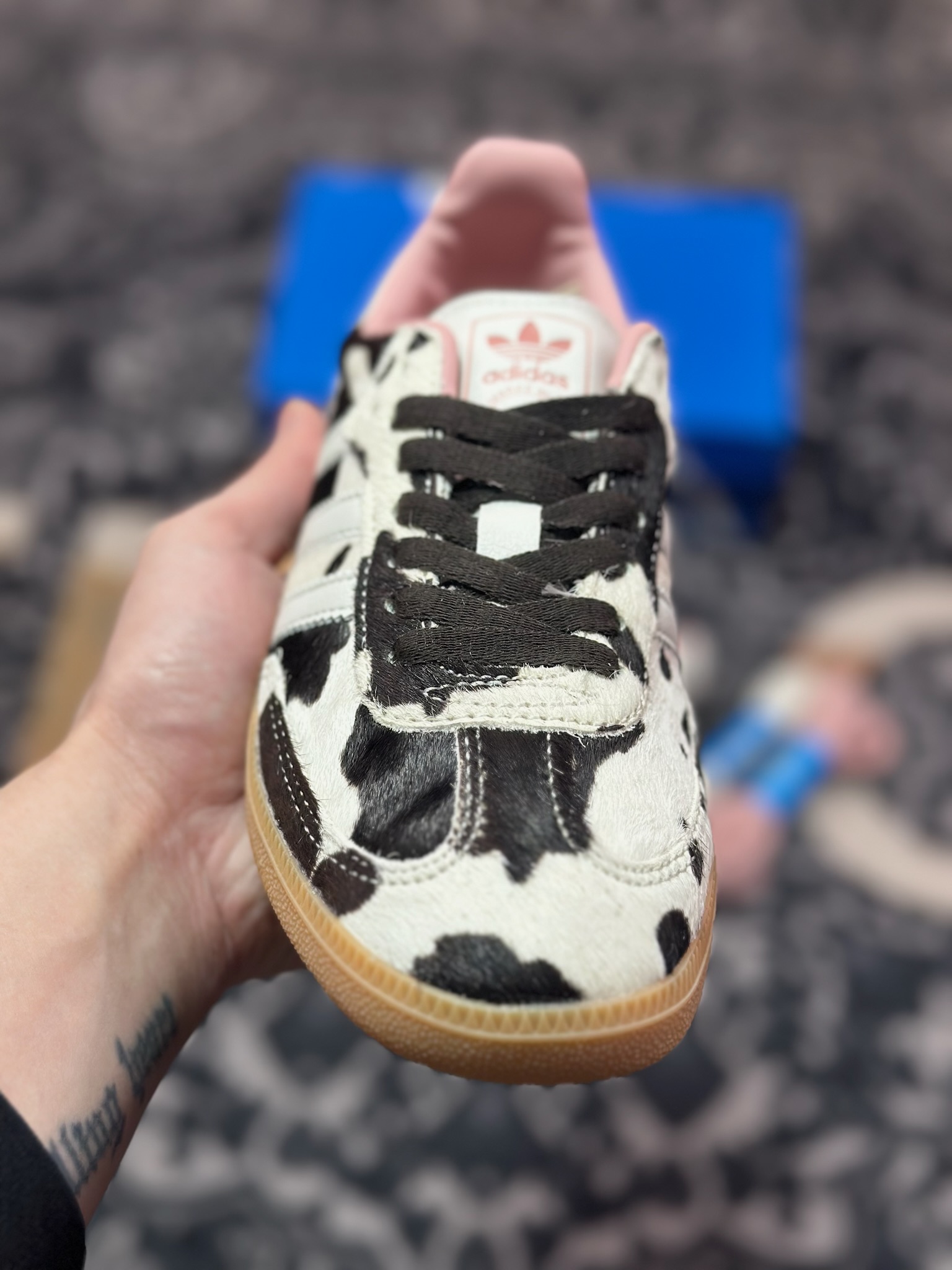 A7200 原装级别 adidas originals Samba ”Cow Print” 灰白棕 JR1256