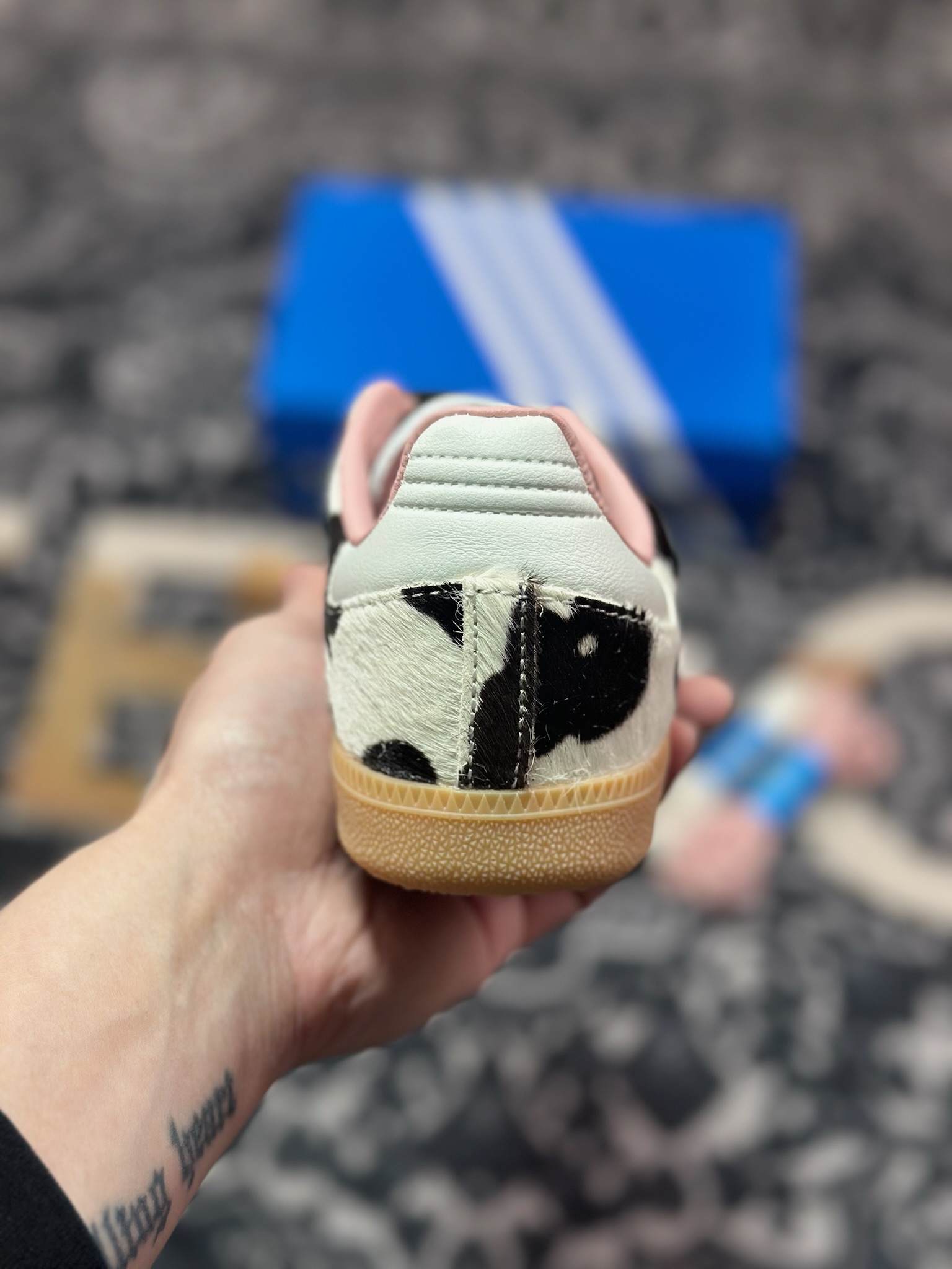 A7200 原装级别 adidas originals Samba ”Cow Print” 灰白棕 JR1256