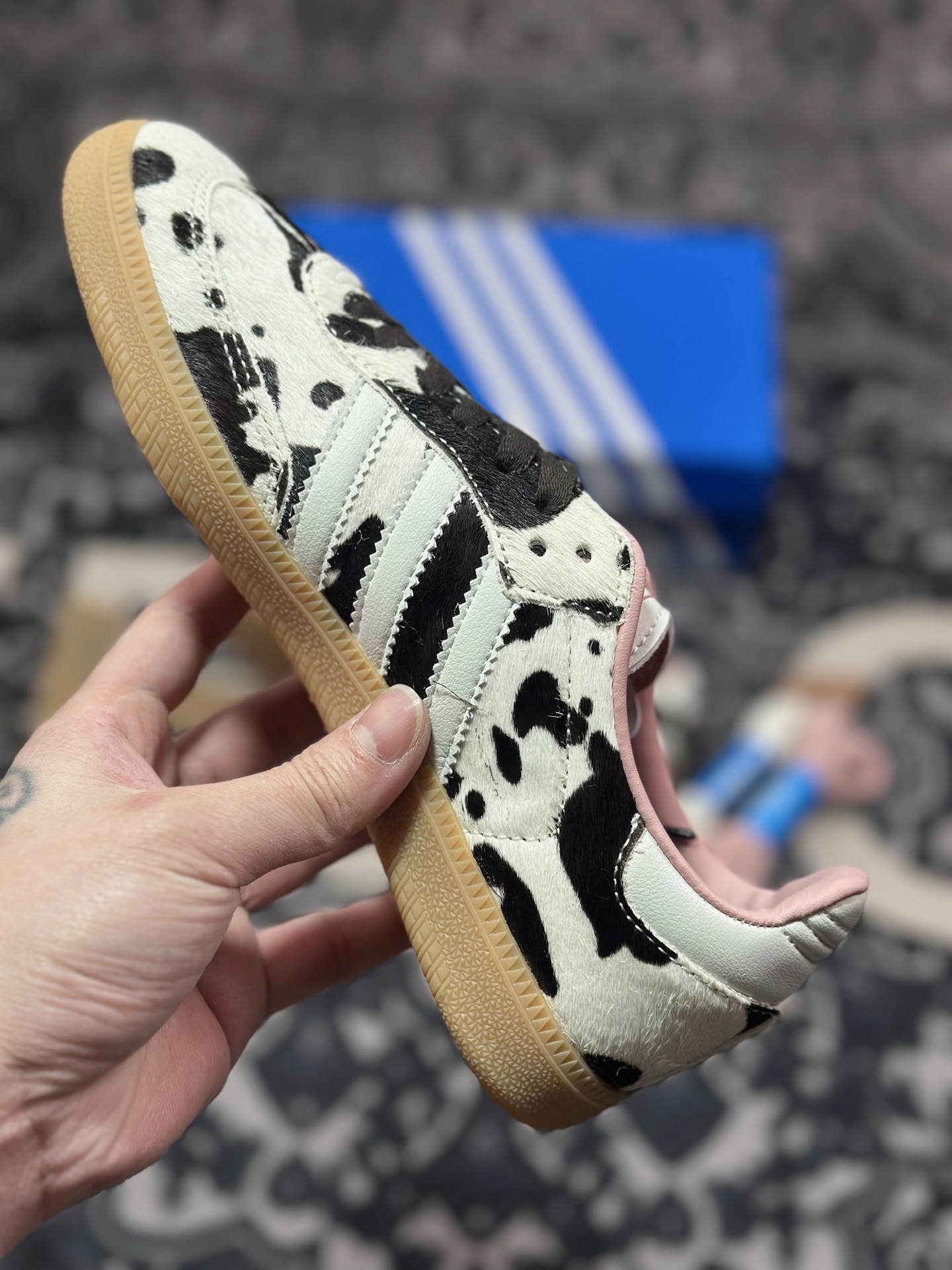 A7200 原装级别 adidas originals Samba ”Cow Print” 灰白棕 JR1256