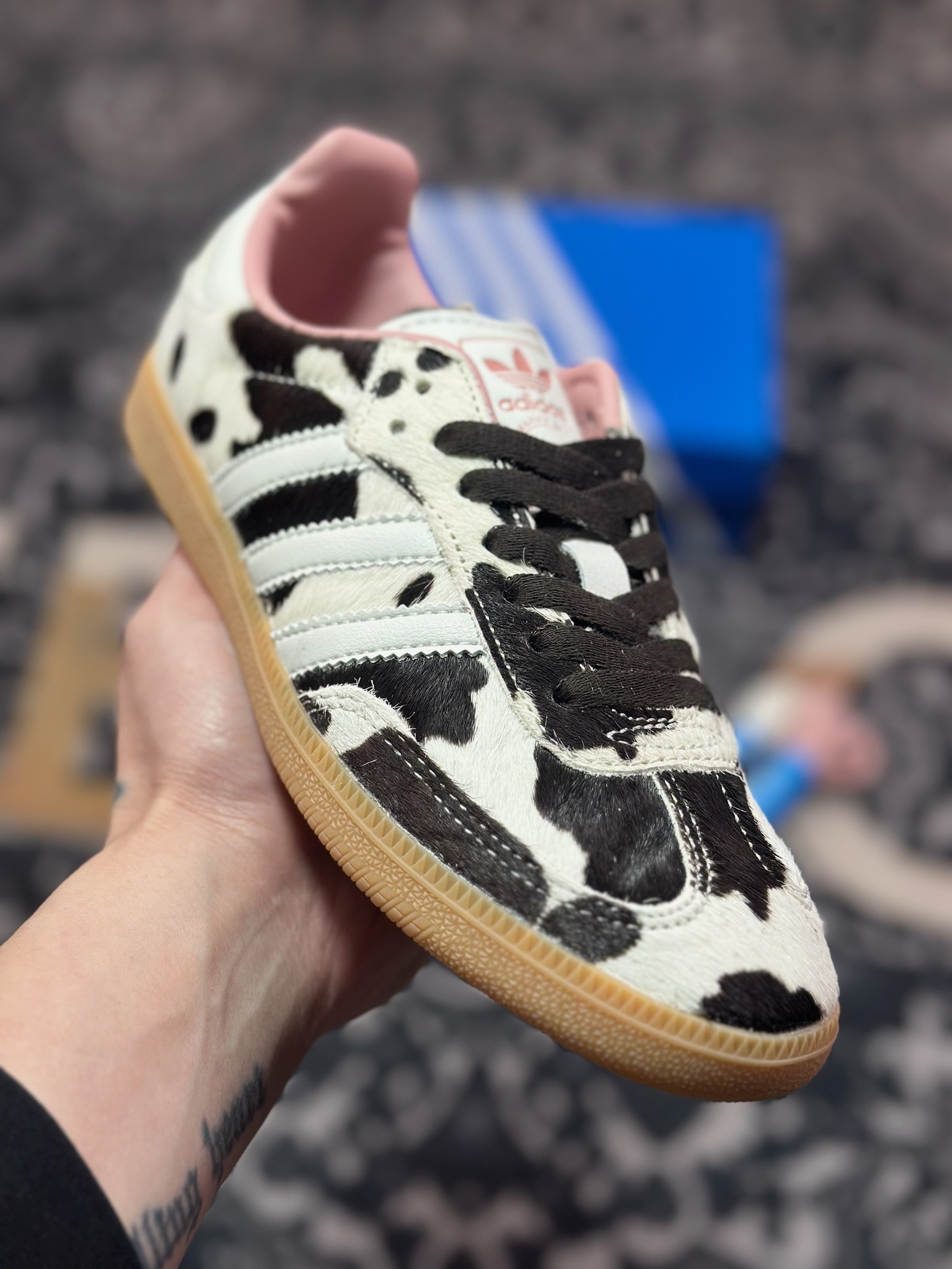 A7200 原装级别 adidas originals Samba ”Cow Print” 灰白棕 JR1256