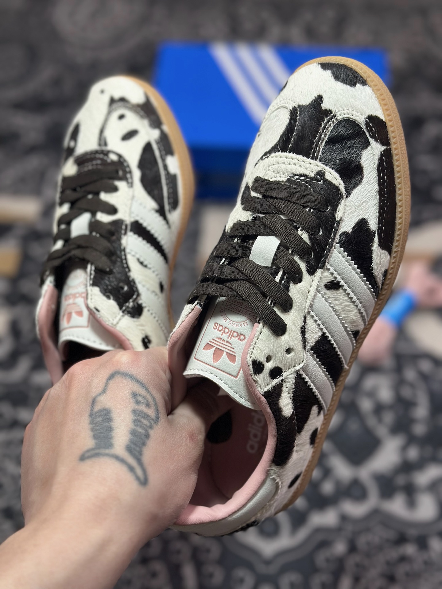 A7200 原装级别 adidas originals Samba ”Cow Print” 灰白棕 JR1256