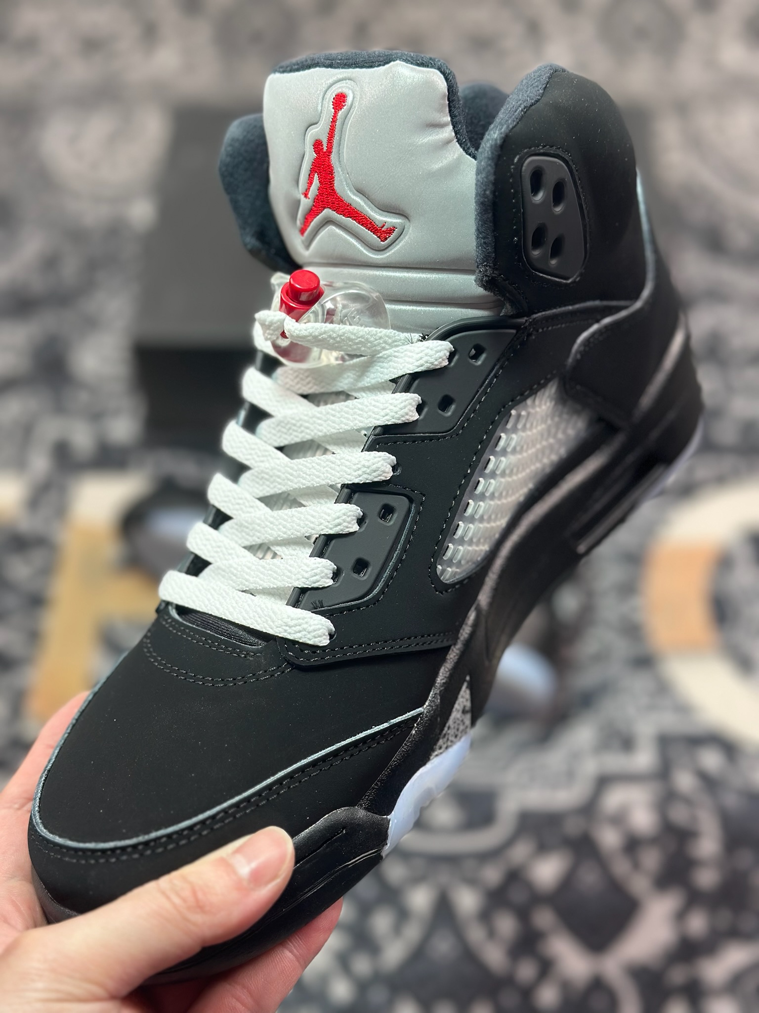耐克Nike Air Jordan 5 Retro SP”Dawn”乔丹AJ5代中帮复古篮球鞋“黑金属银” HF3975-001