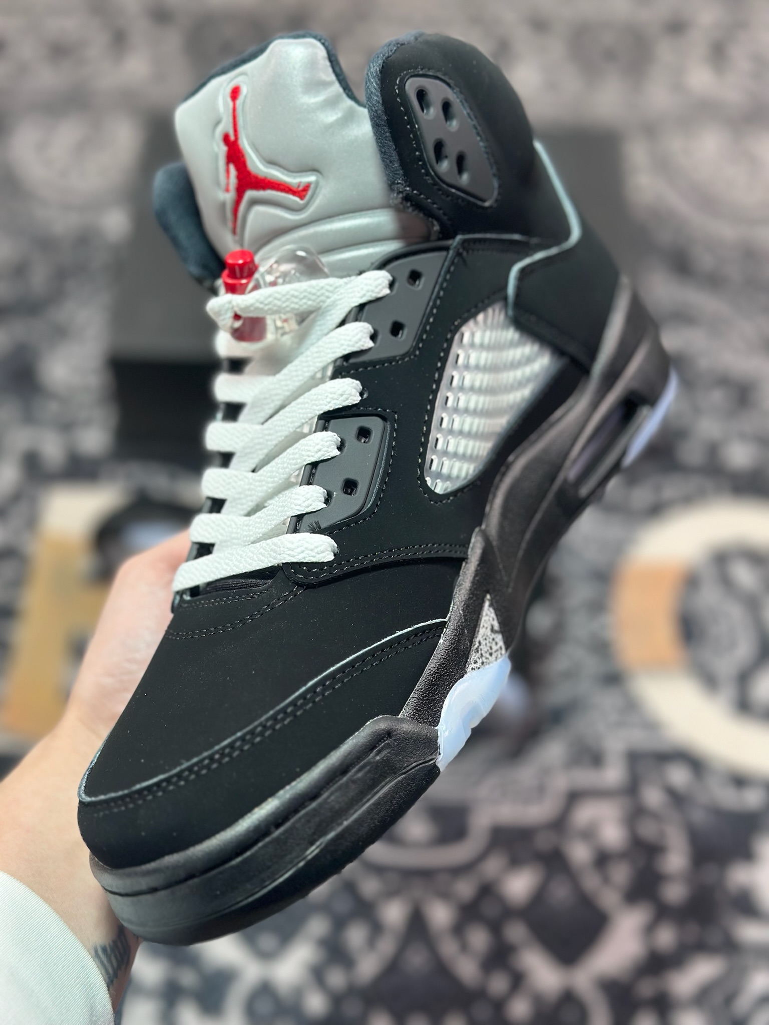 耐克Nike Air Jordan 5 Retro SP”Dawn”乔丹AJ5代中帮复古篮球鞋“黑金属银” HF3975-001