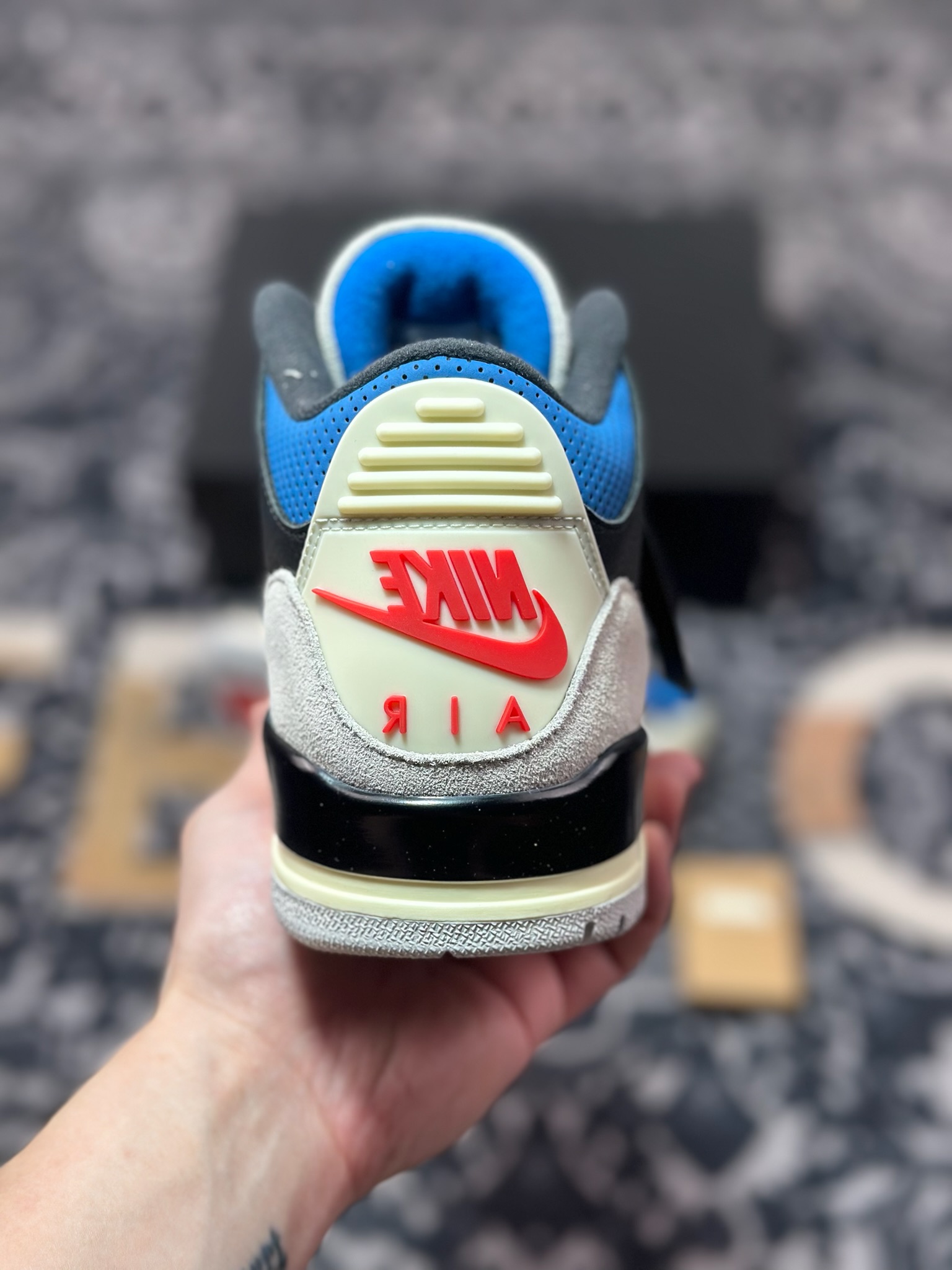 优选 原装级别 纯原 「反钩 AJ3」Nike Air Jordan 3 SP”Rare Air”迈克尔·乔丹AJ3代中帮篮球鞋“复古黑灰蓝反钩” IB8967-004
