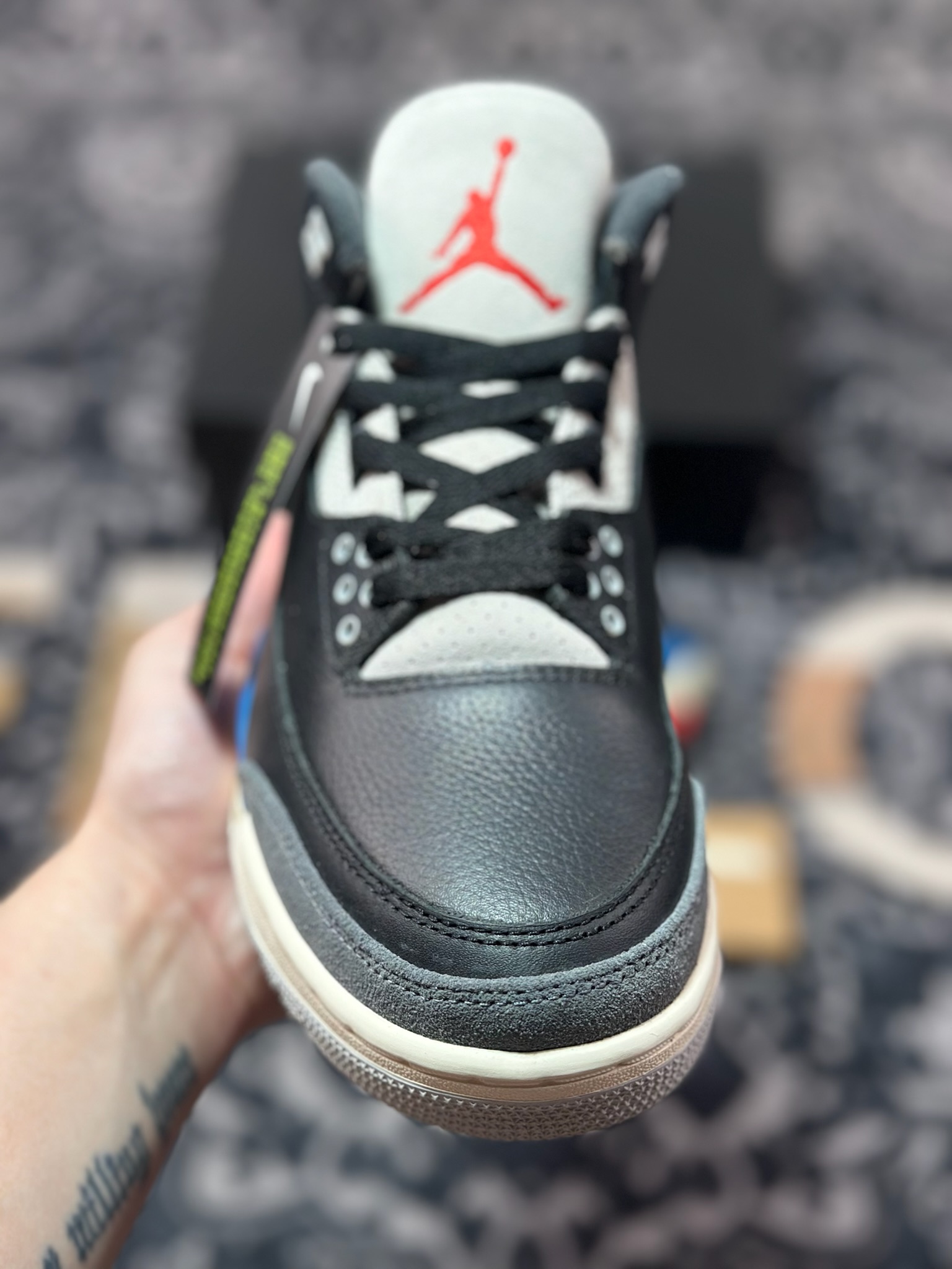 优选 原装级别 纯原 「反钩 AJ3」Nike Air Jordan 3 SP”Rare Air”迈克尔·乔丹AJ3代中帮篮球鞋“复古黑灰蓝反钩” IB8967-004